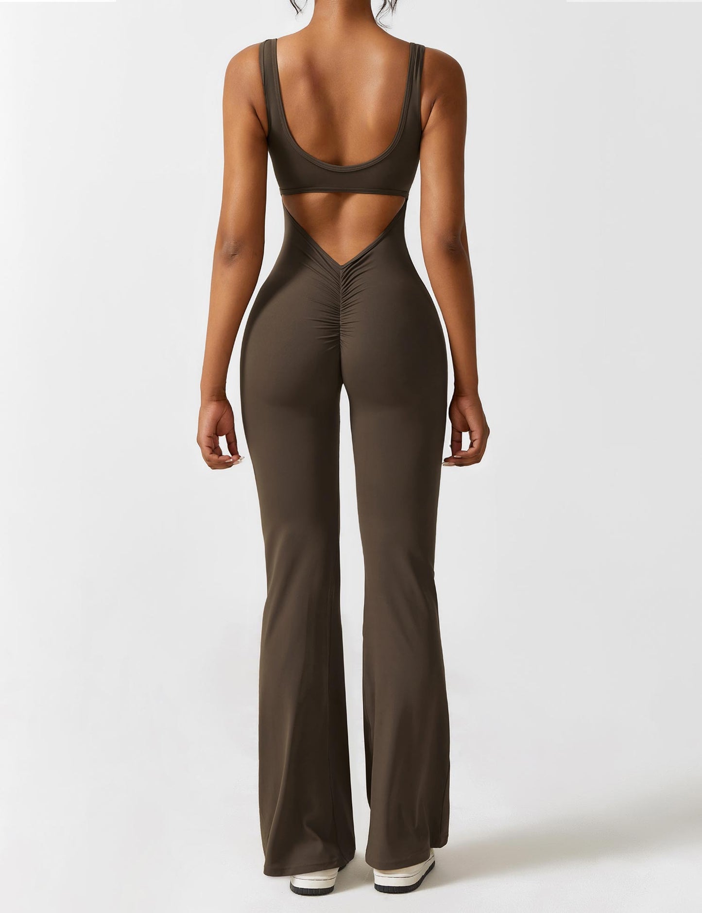 Tebeary V-Back Flared Jumpsuit