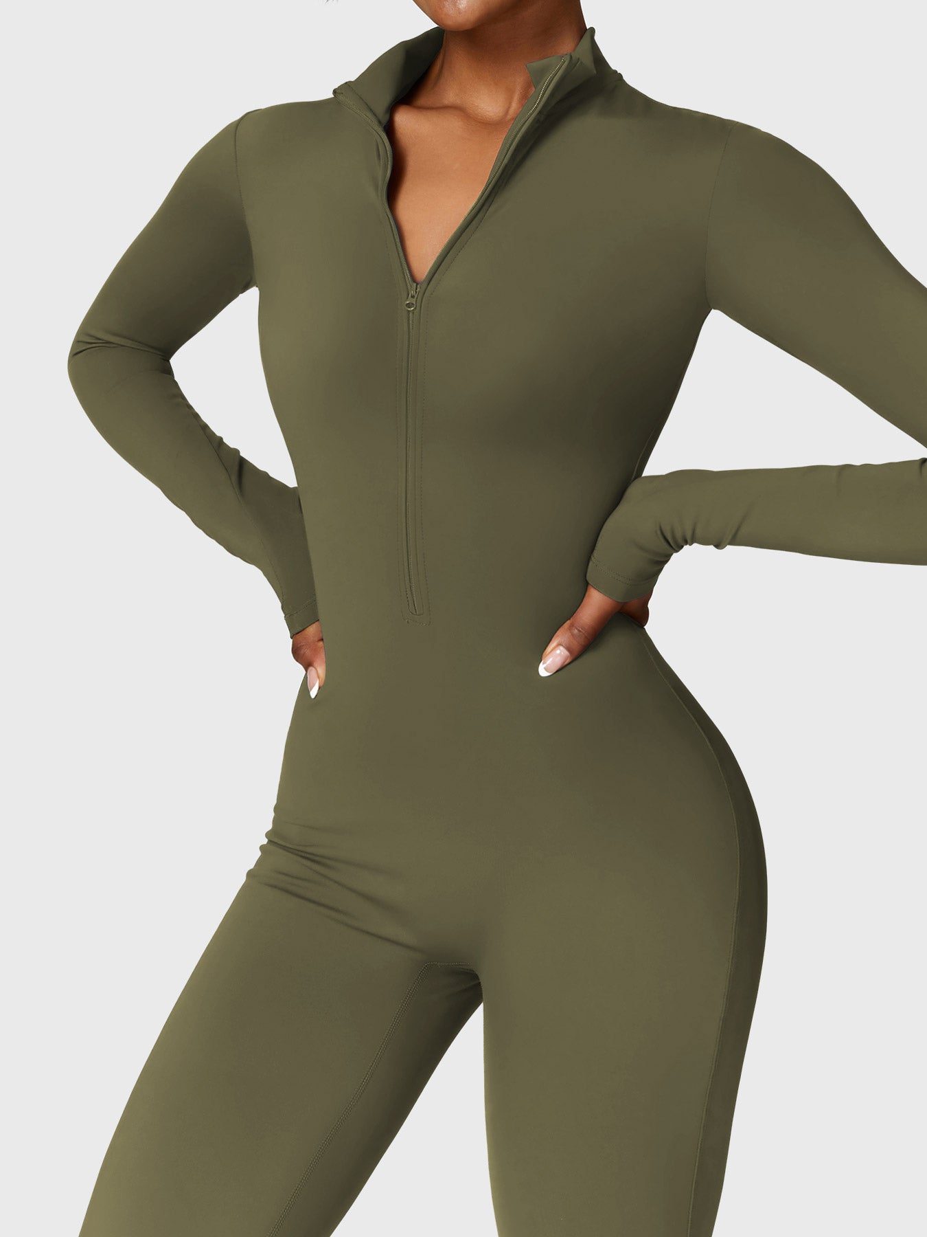 Tebeary Issa Fleece Long Sleeve Zipper Jumpsuit