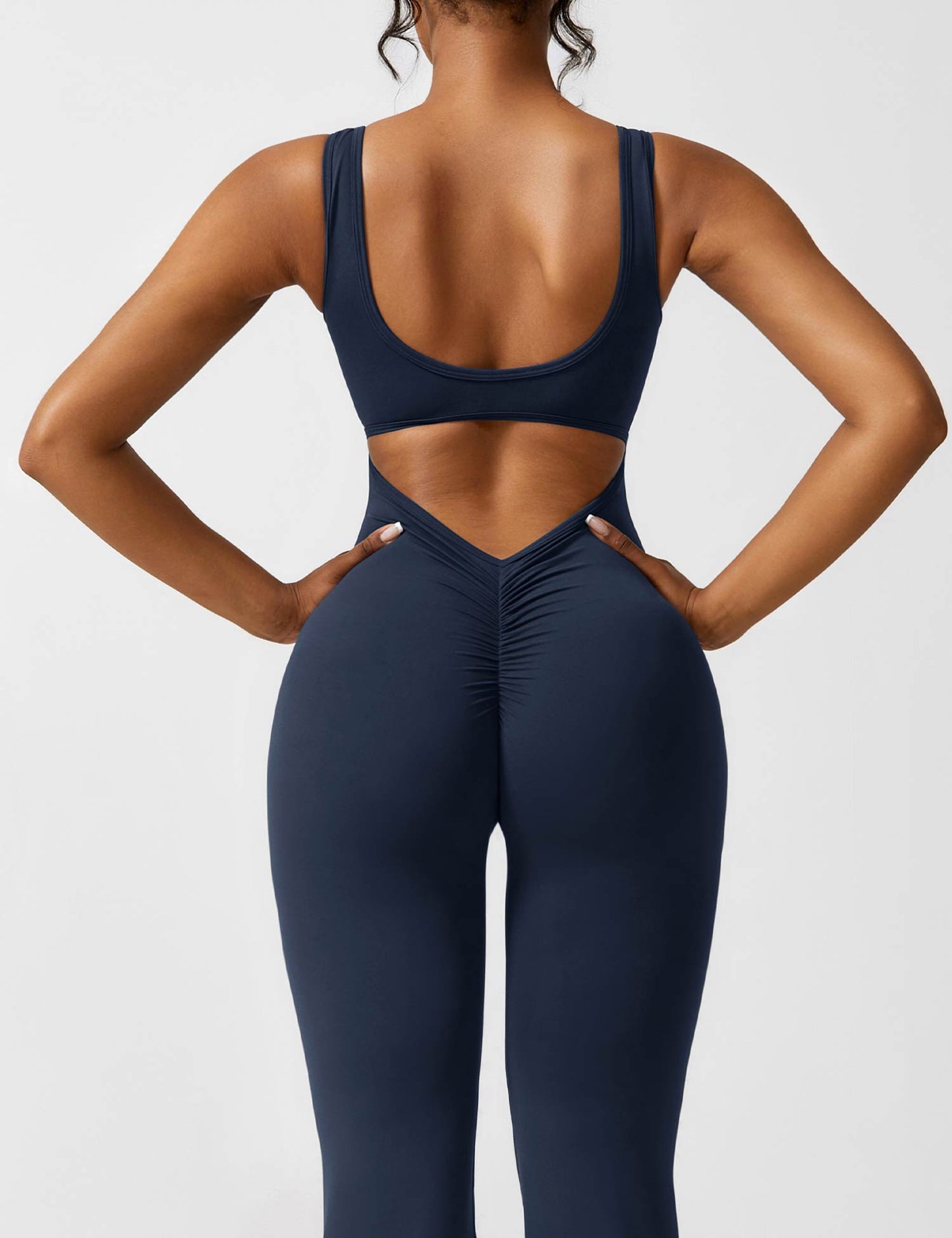 Tebeary V-Back Flared Jumpsuit