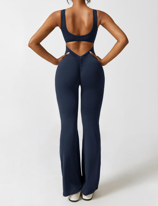 Tebeary V-Back Flared Jumpsuit