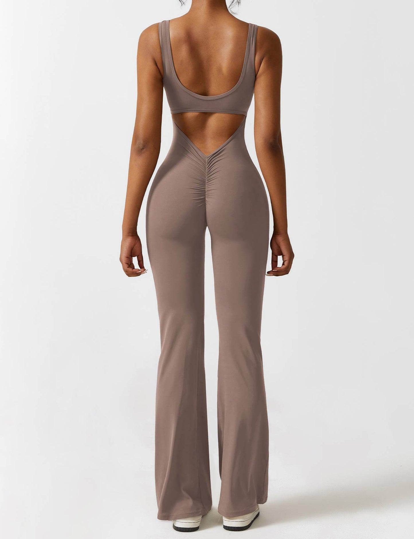 Tebeary V-Back Flared Jumpsuit