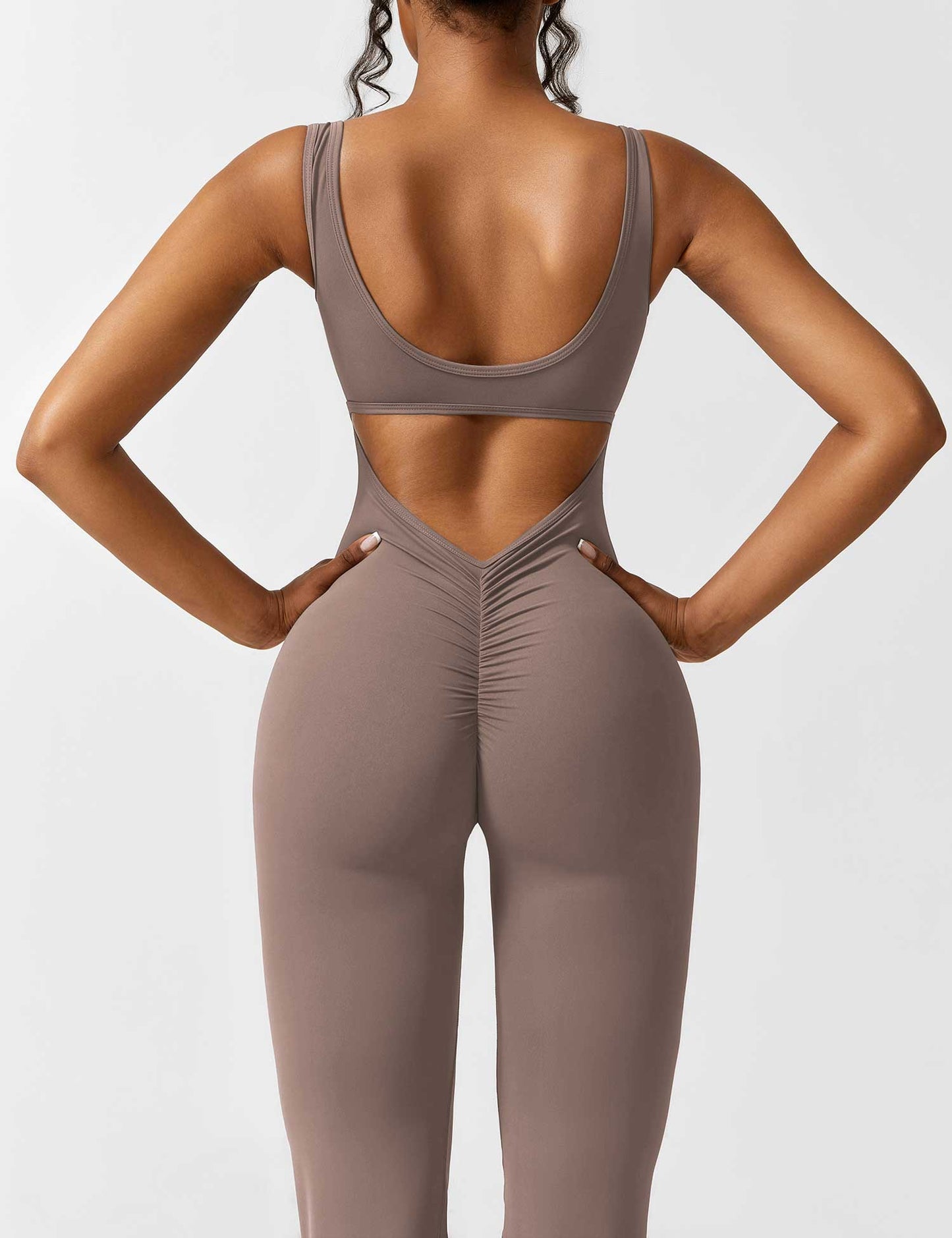 Tebeary V-Back Flared Jumpsuit