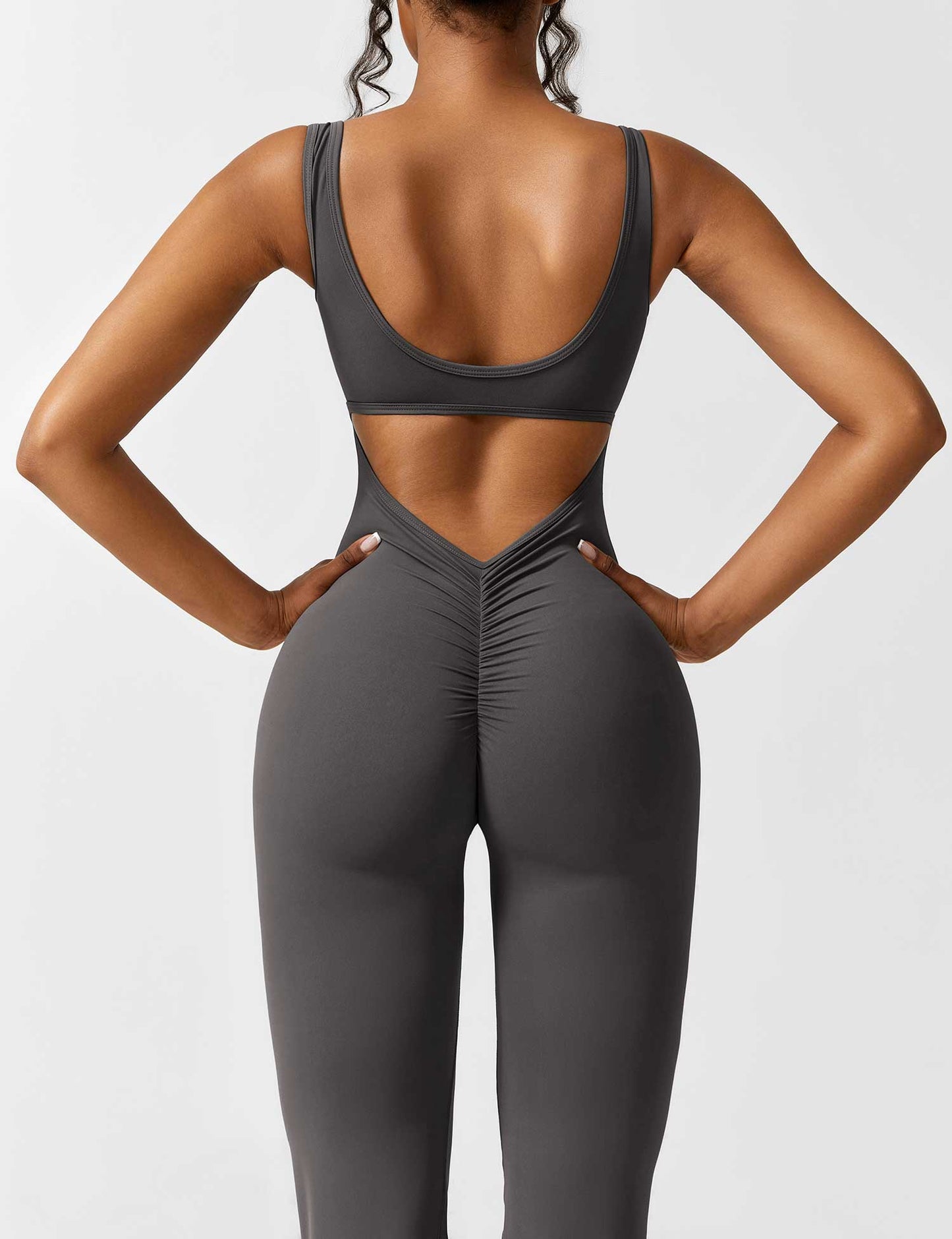 Tebeary V-Back Flared Jumpsuit