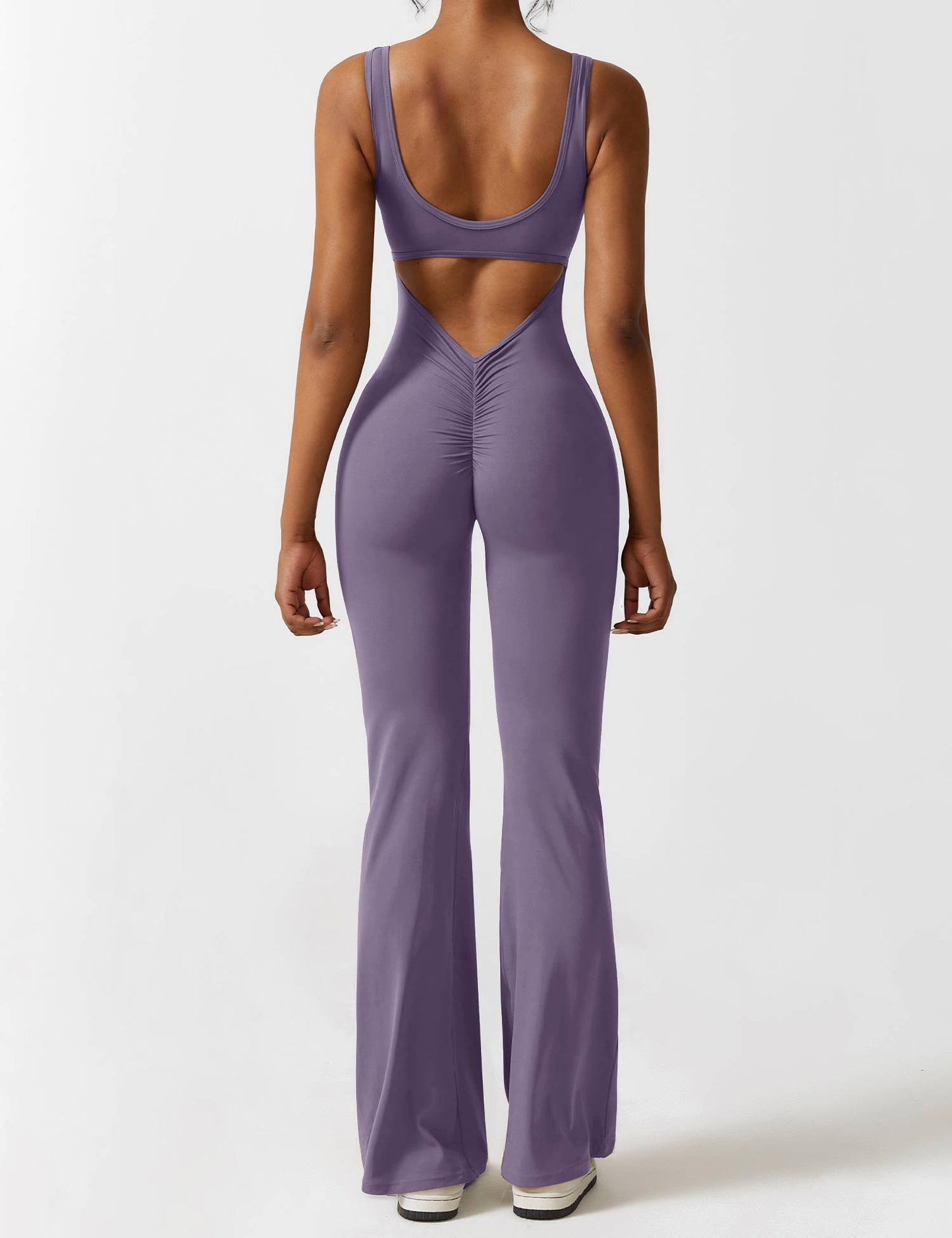 Tebeary V-Back Flared Jumpsuit