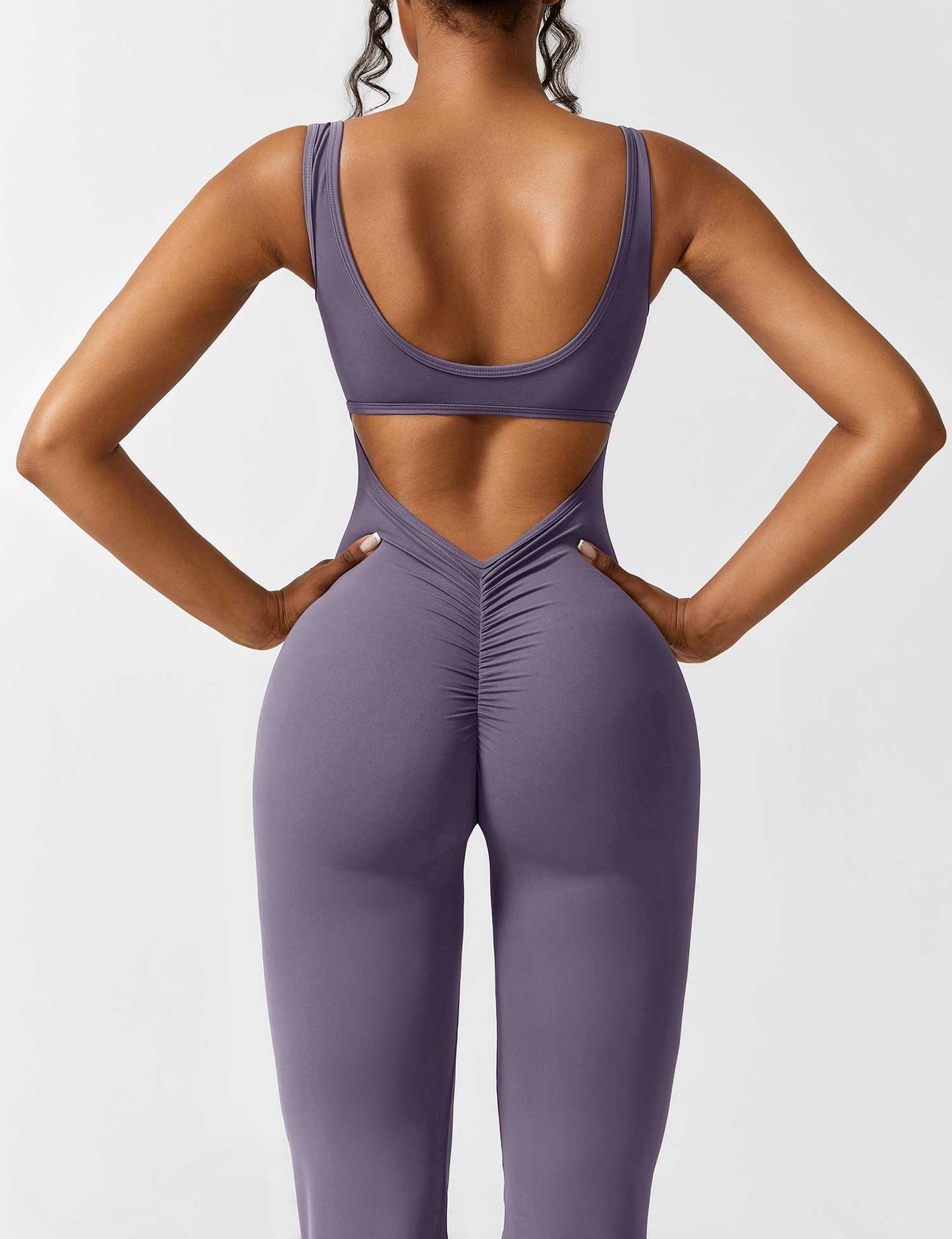 Tebeary V-Back Flared Jumpsuit