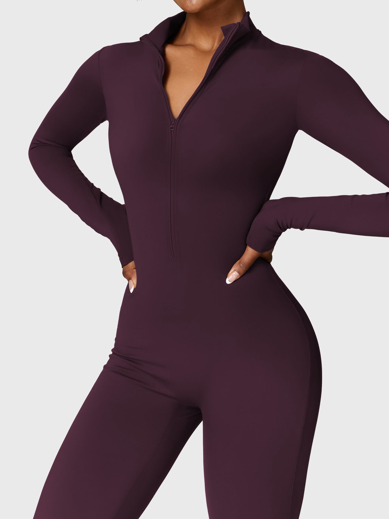 Tebeary Issa Fleece Long Sleeve Zipper Jumpsuit