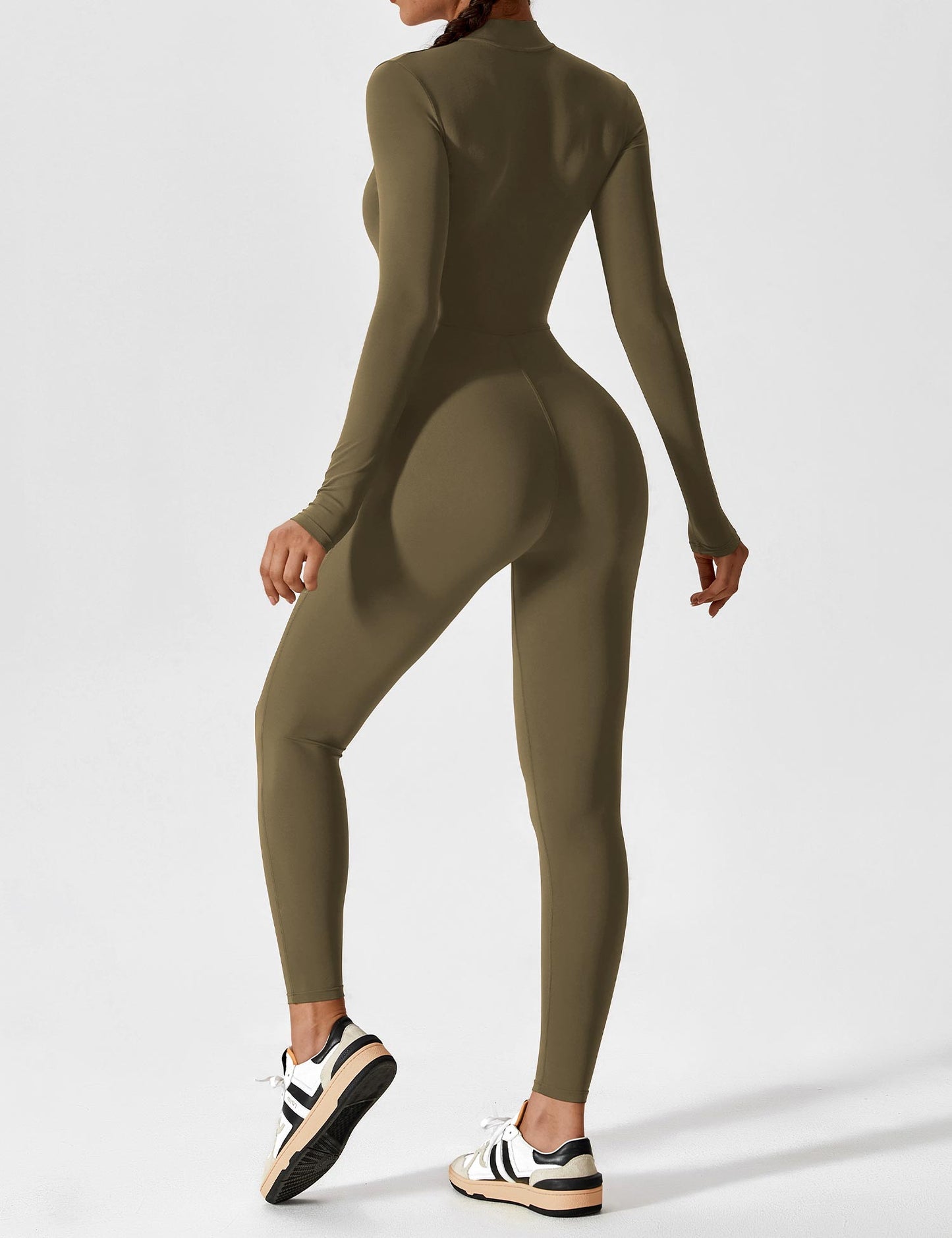 Tebeary Long Sleeve/ Short Sleeve Zipper Jumpsuit