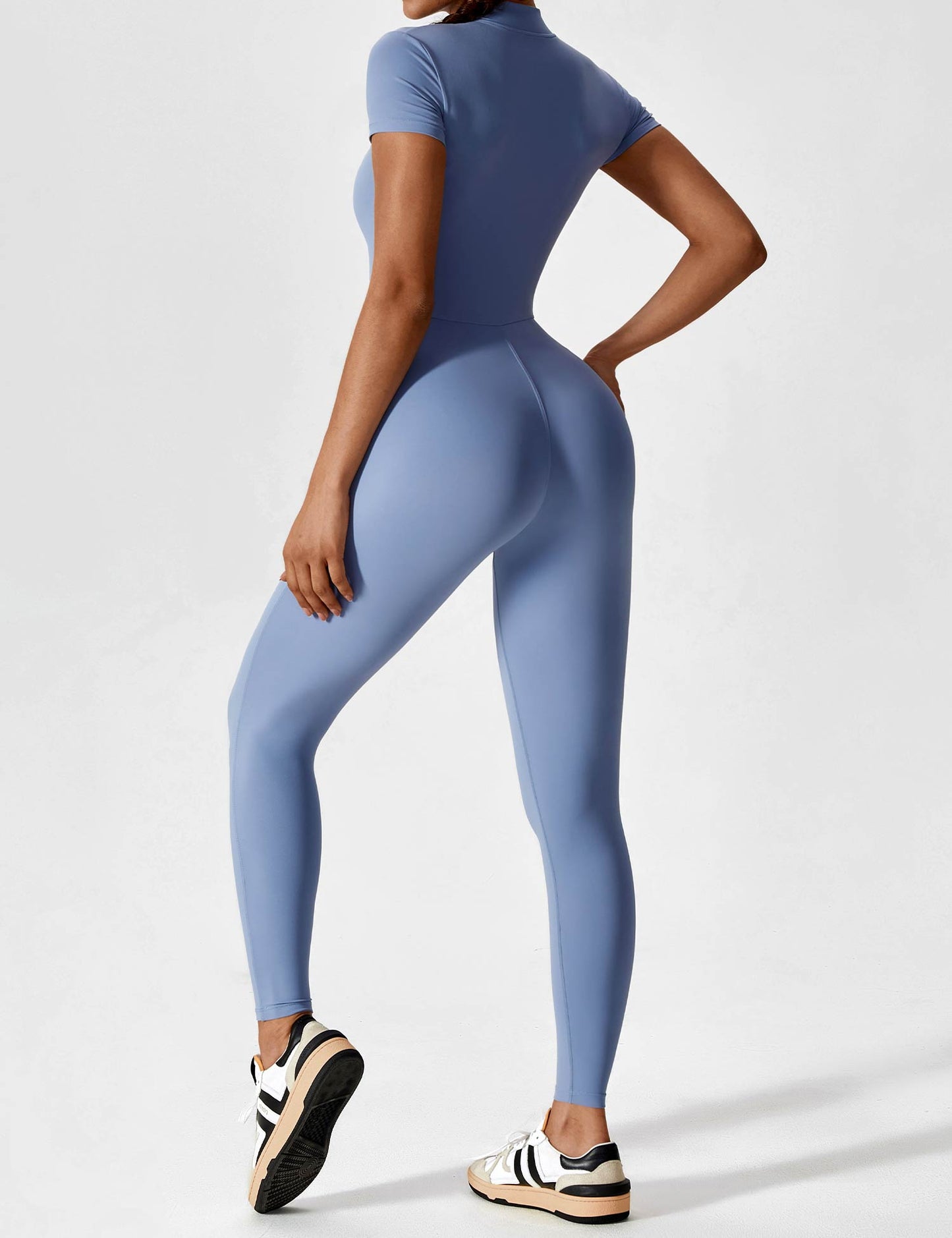 Tebeary Long Sleeve/ Short Sleeve Zipper Jumpsuit