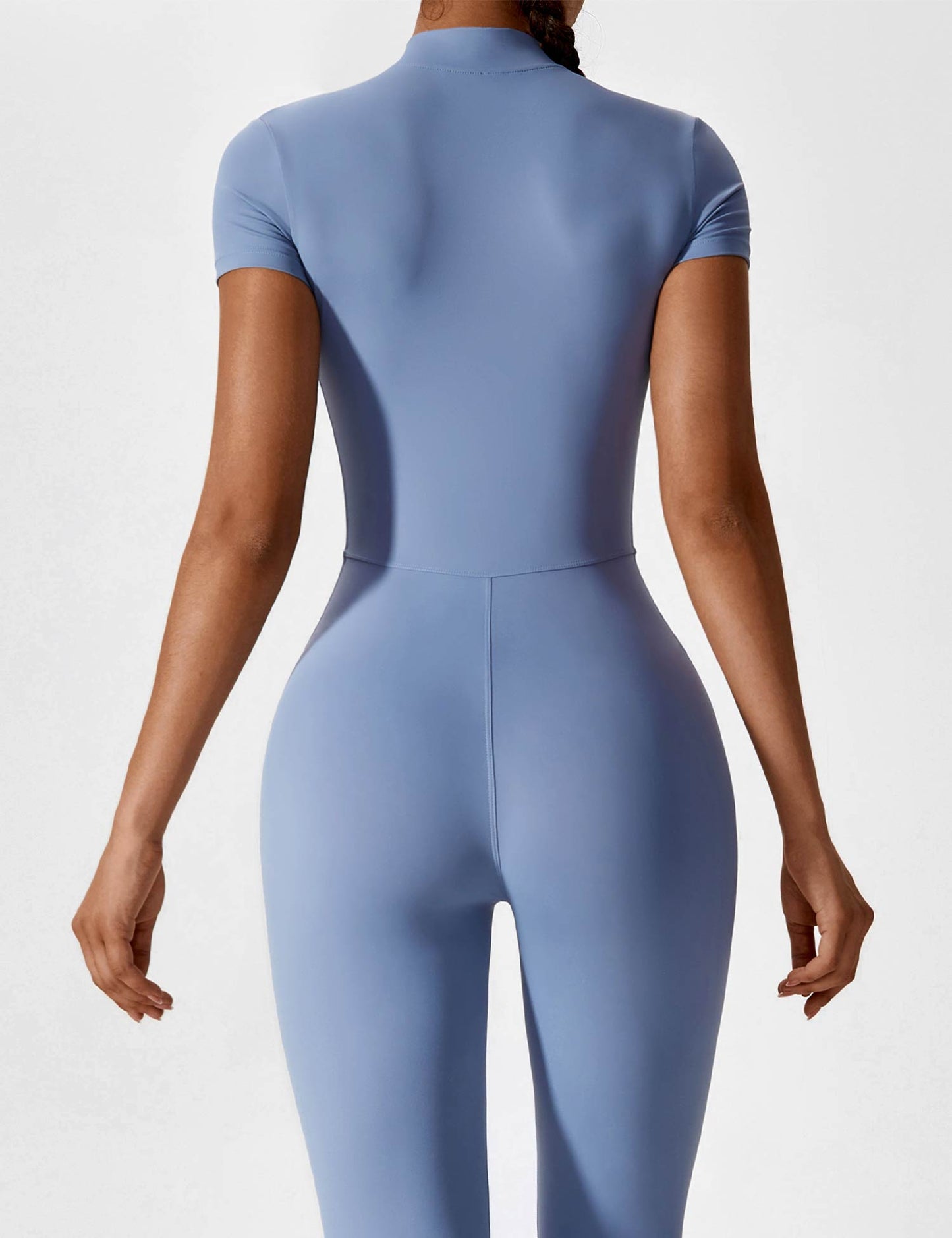 Tebeary Long Sleeve/ Short Sleeve Zipper Jumpsuit