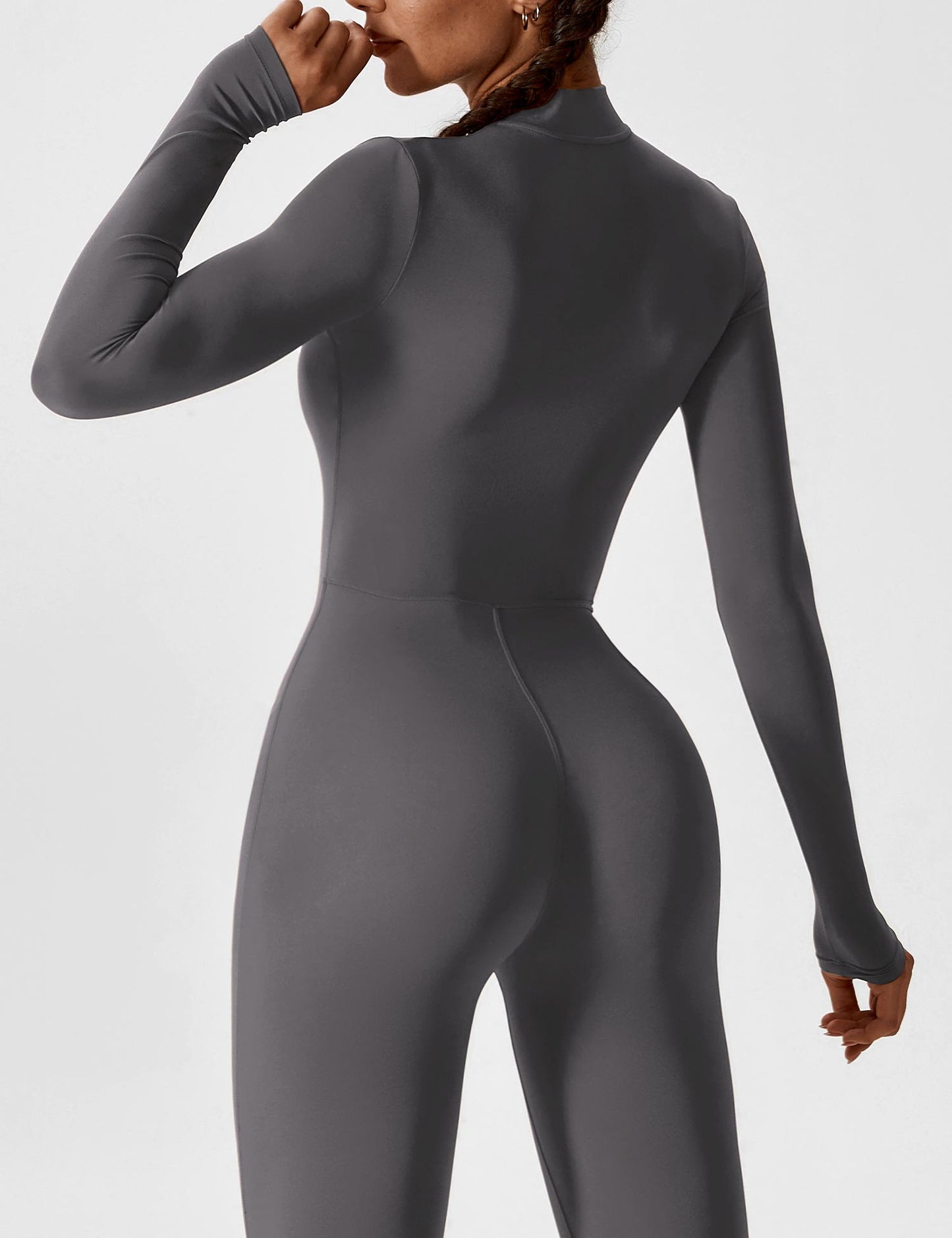 Tebeary Issa Fleece Long Sleeve Zipper Jumpsuit