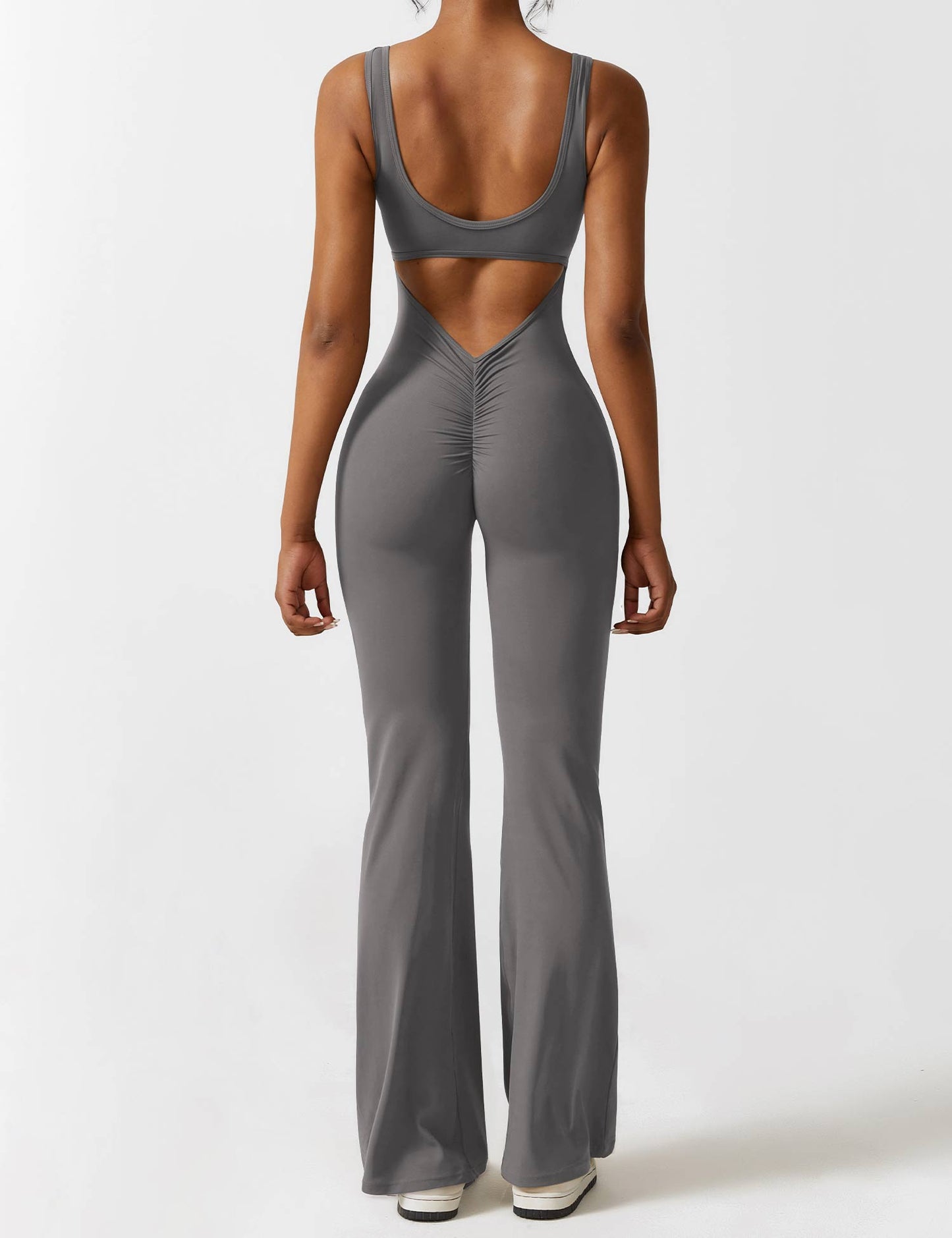 Tebeary V-Back Flared Jumpsuit