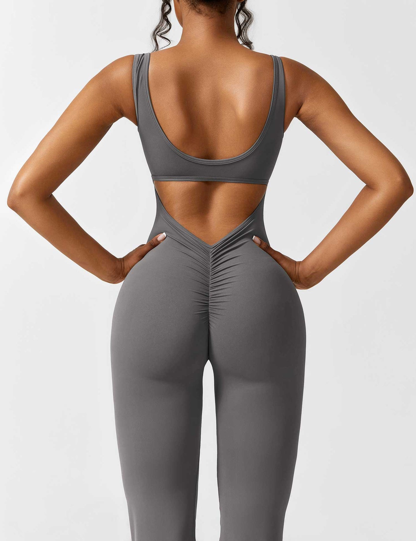 Tebeary V-Back Flared Jumpsuit