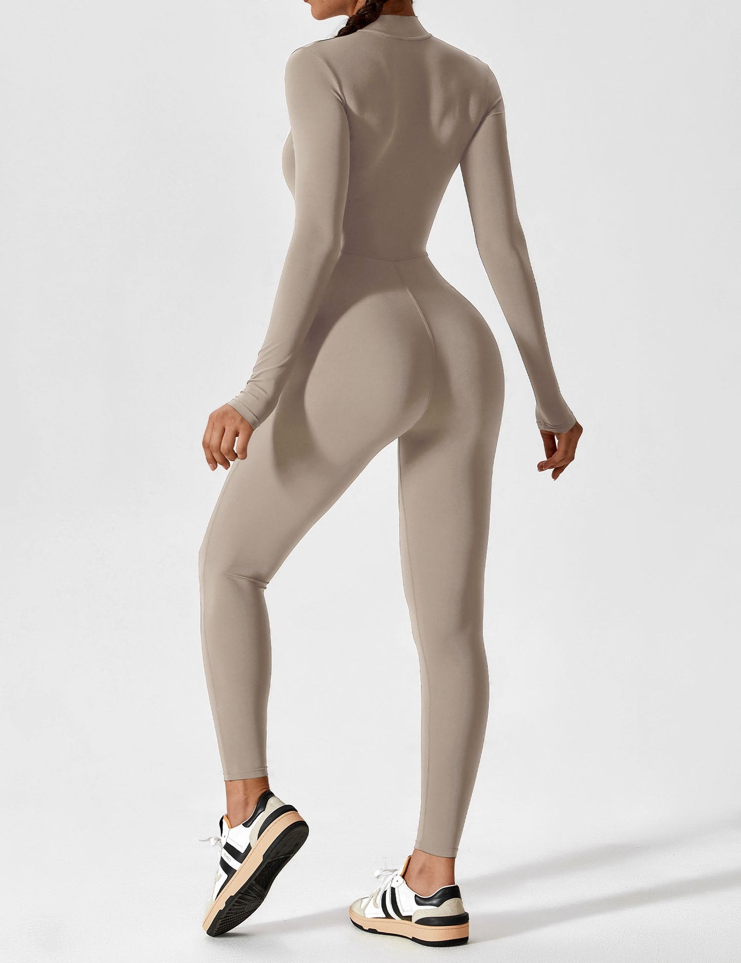 Tebeary Long Sleeve/ Short Sleeve Zipper Jumpsuit