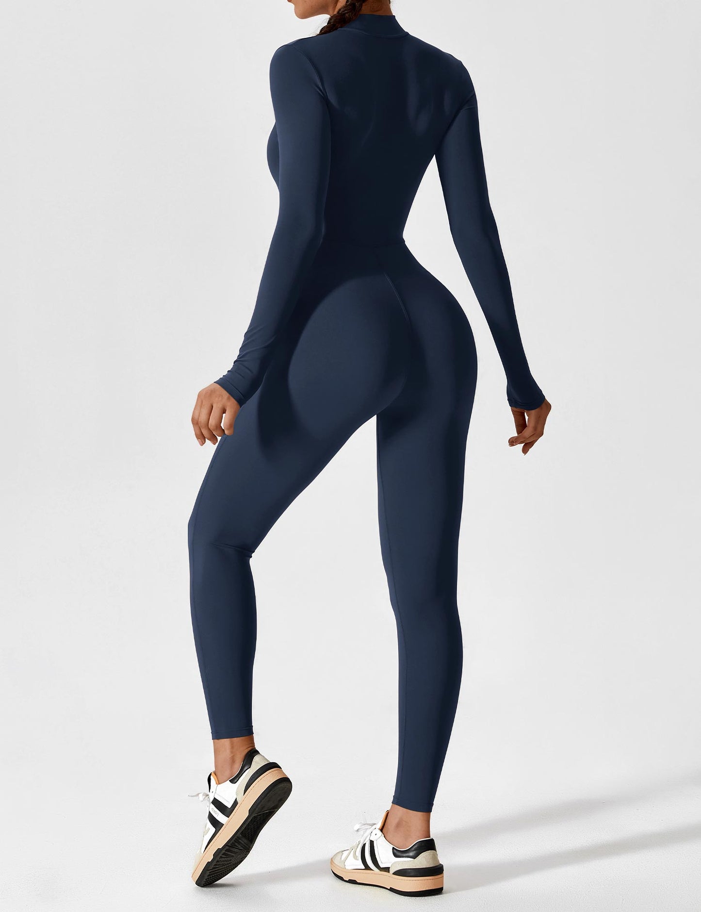 Tebeary Long Sleeve/ Short Sleeve Zipper Jumpsuit