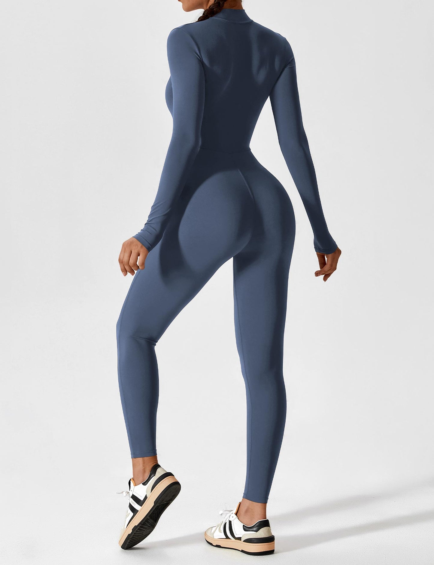 Tebeary Long Sleeve/ Short Sleeve Zipper Jumpsuit