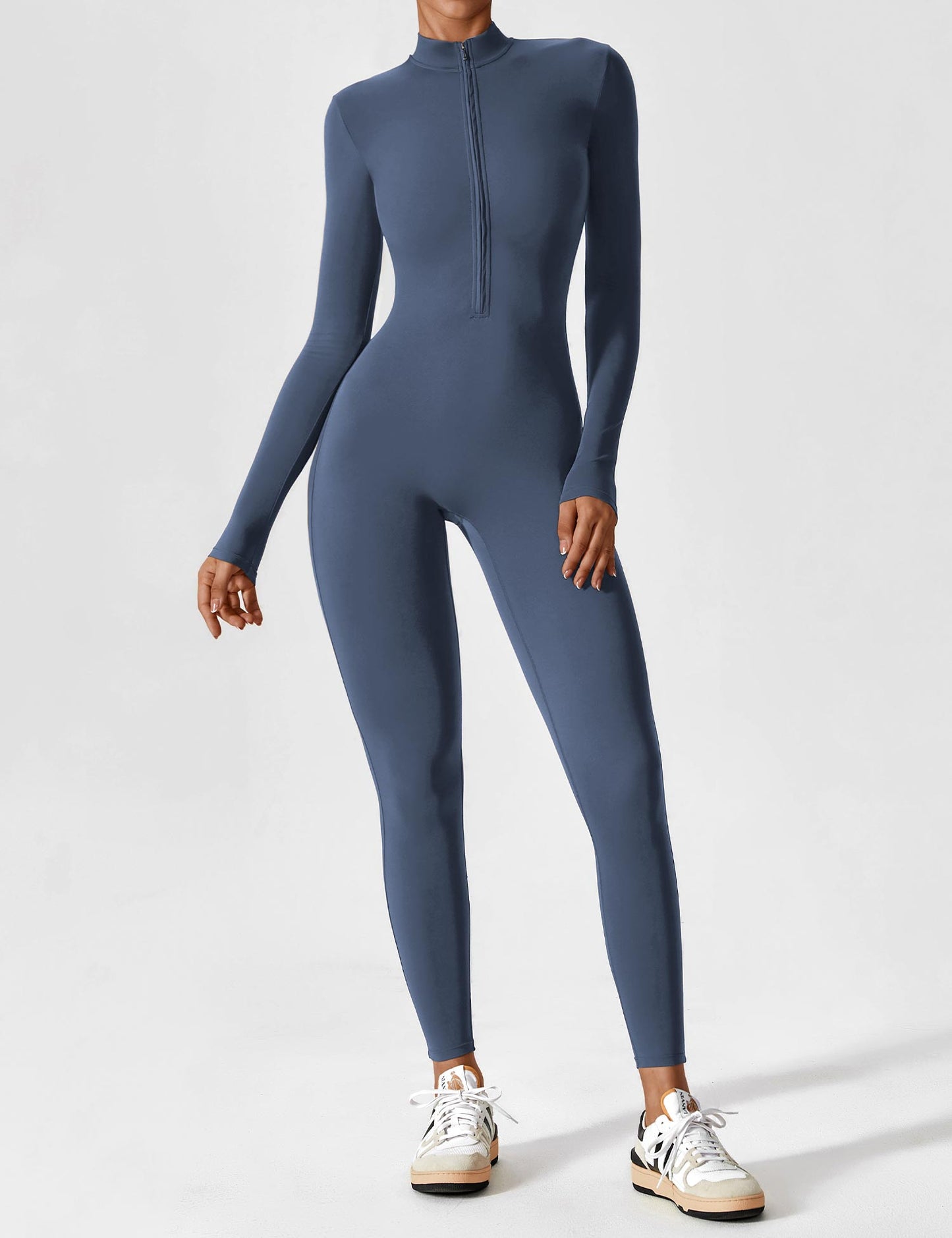 Tebeary Long Sleeve/ Short Sleeve Zipper Jumpsuit