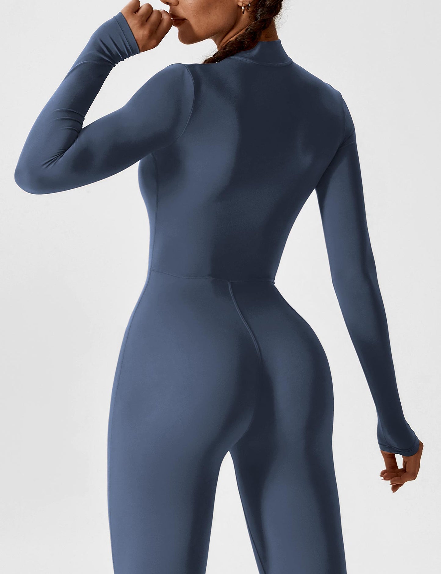 Tebeary Long Sleeve/ Short Sleeve Zipper Jumpsuit