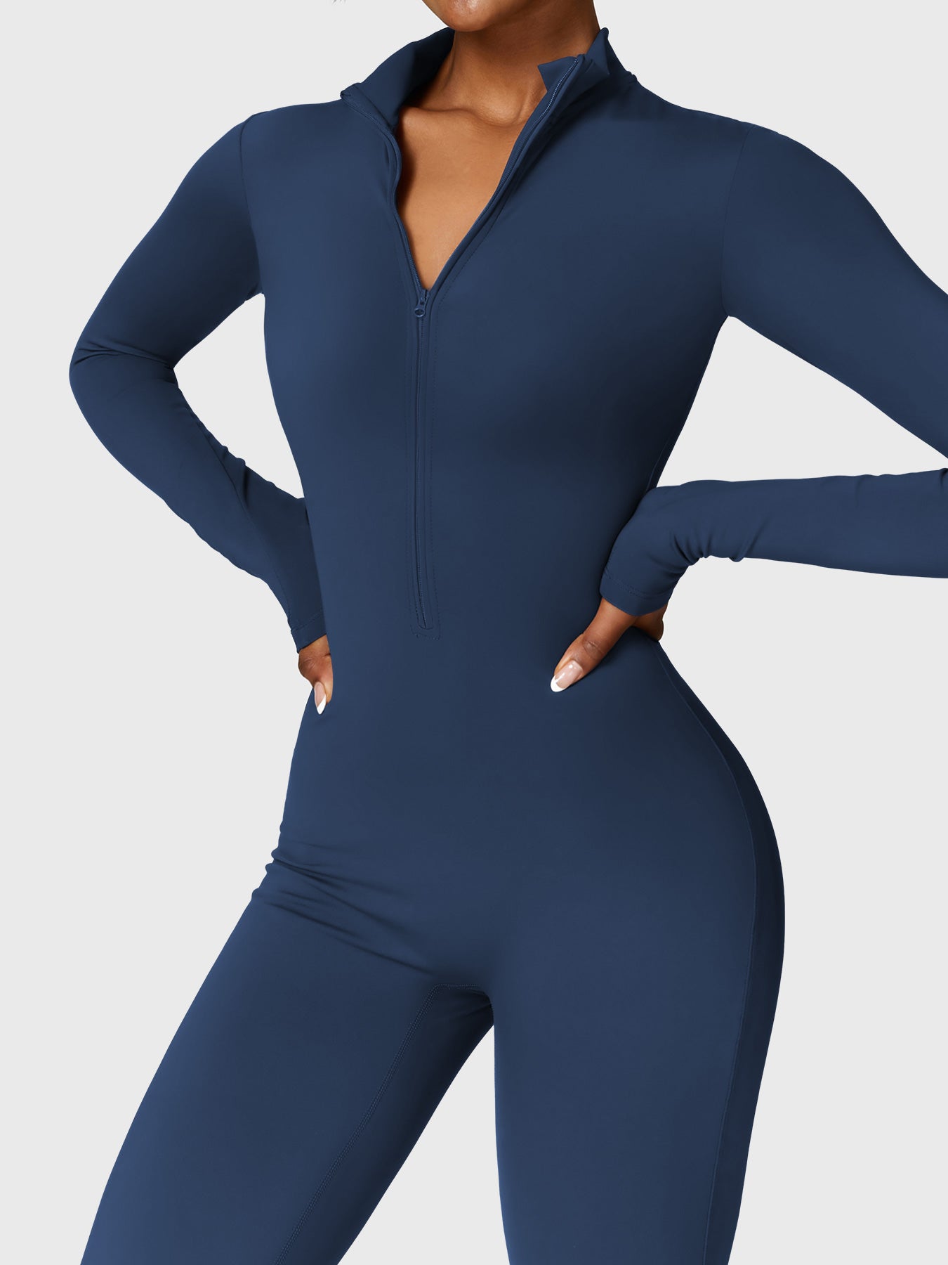 Tebeary Issa Fleece Long Sleeve Zipper Jumpsuit