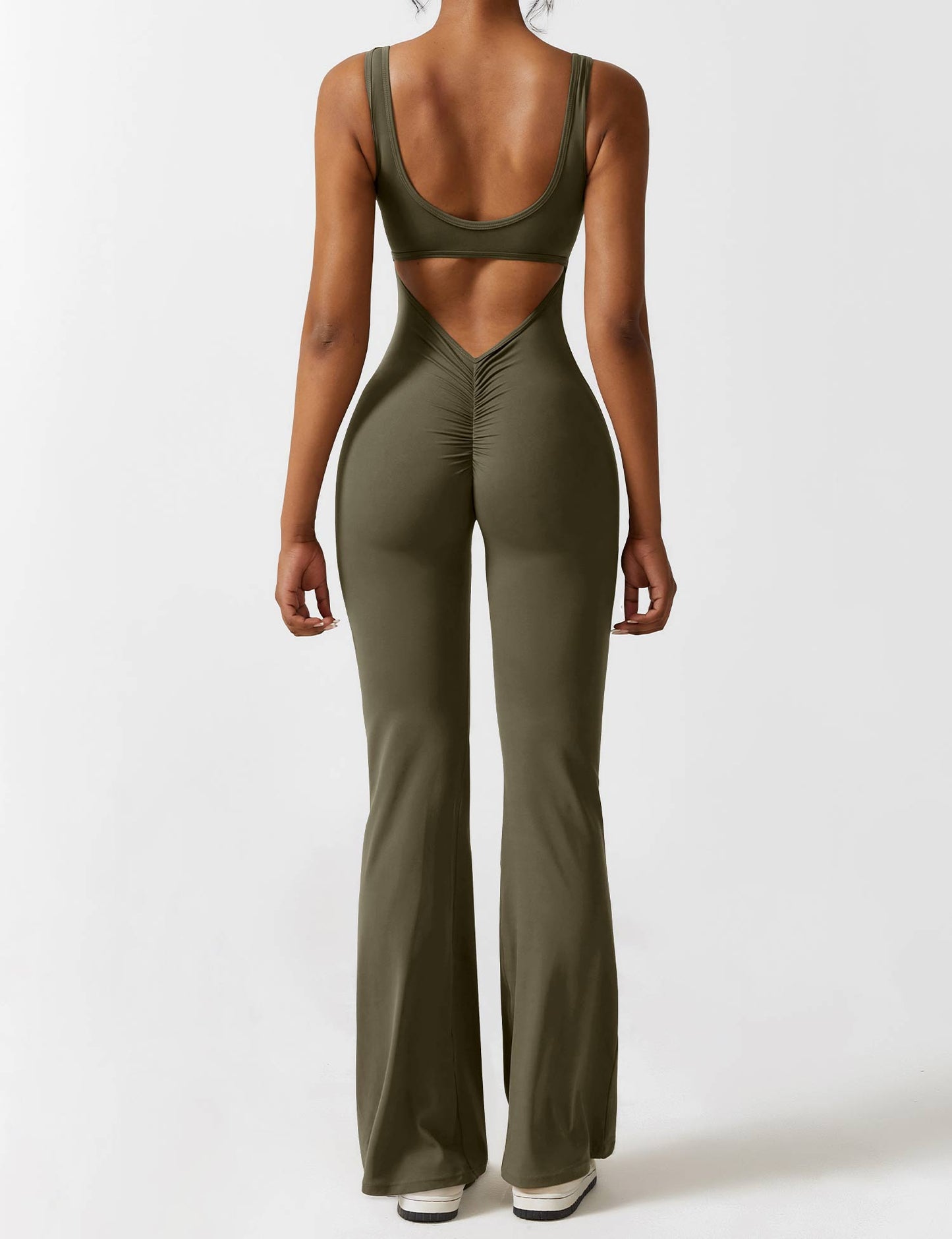 Tebeary V-Back Flared Jumpsuit