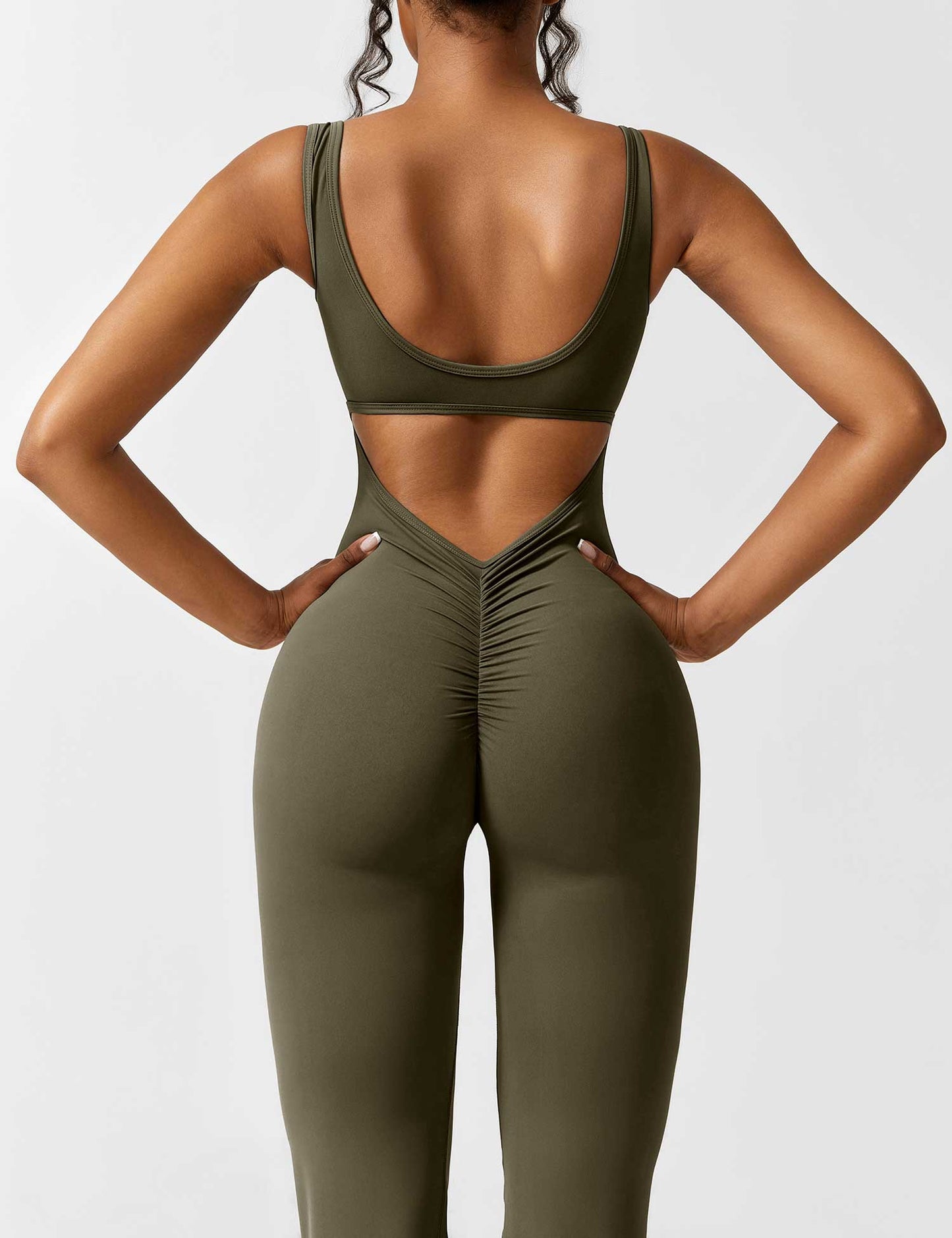 Tebeary V-Back Flared Jumpsuit