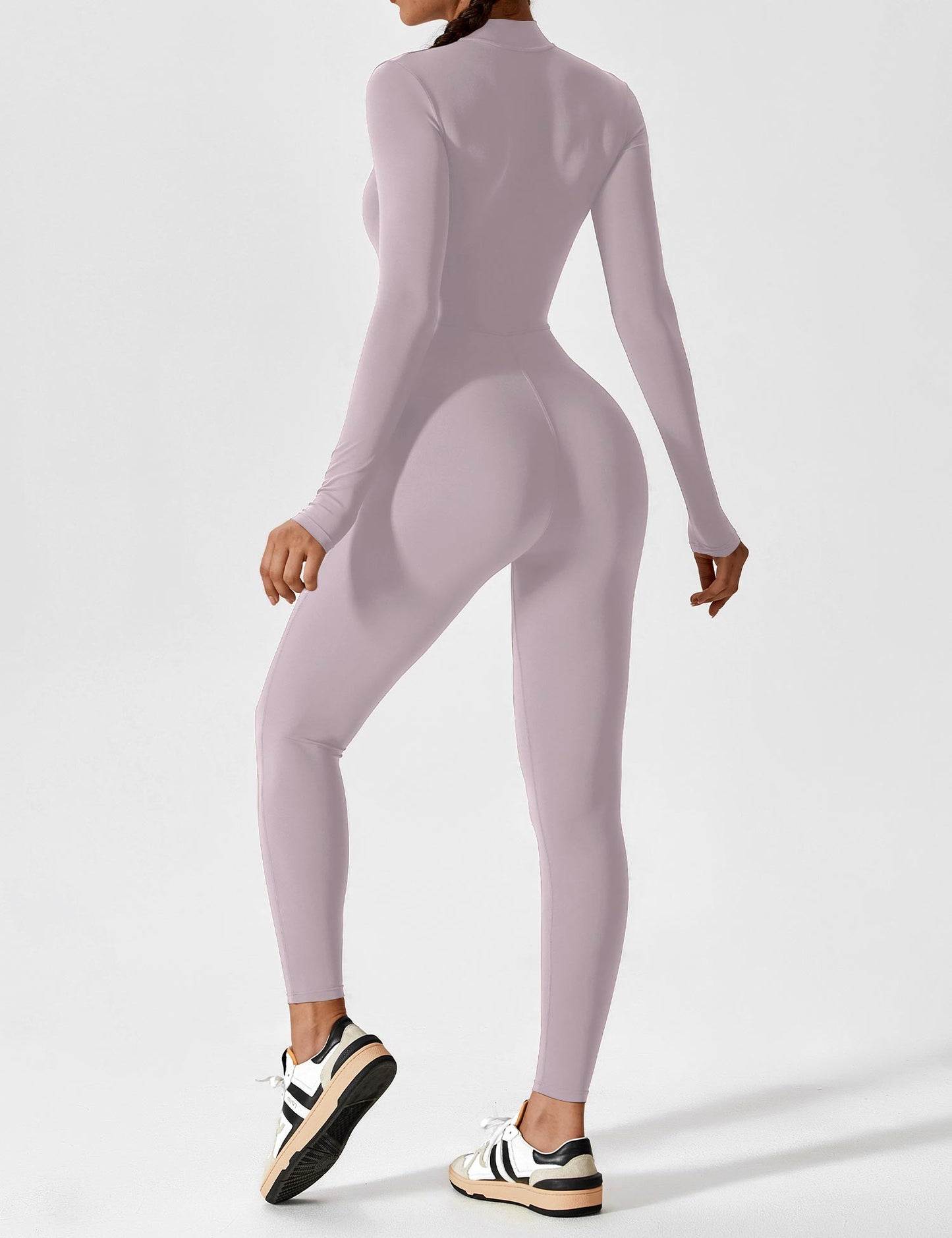 Tebeary Long Sleeve/ Short Sleeve Zipper Jumpsuit