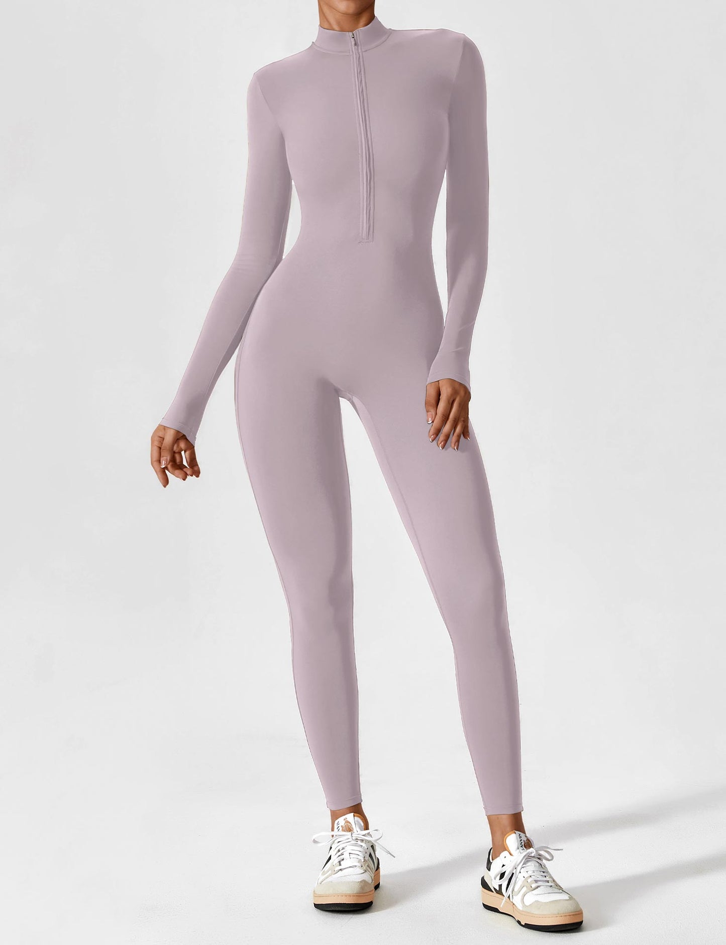 Tebeary Long Sleeve/ Short Sleeve Zipper Jumpsuit