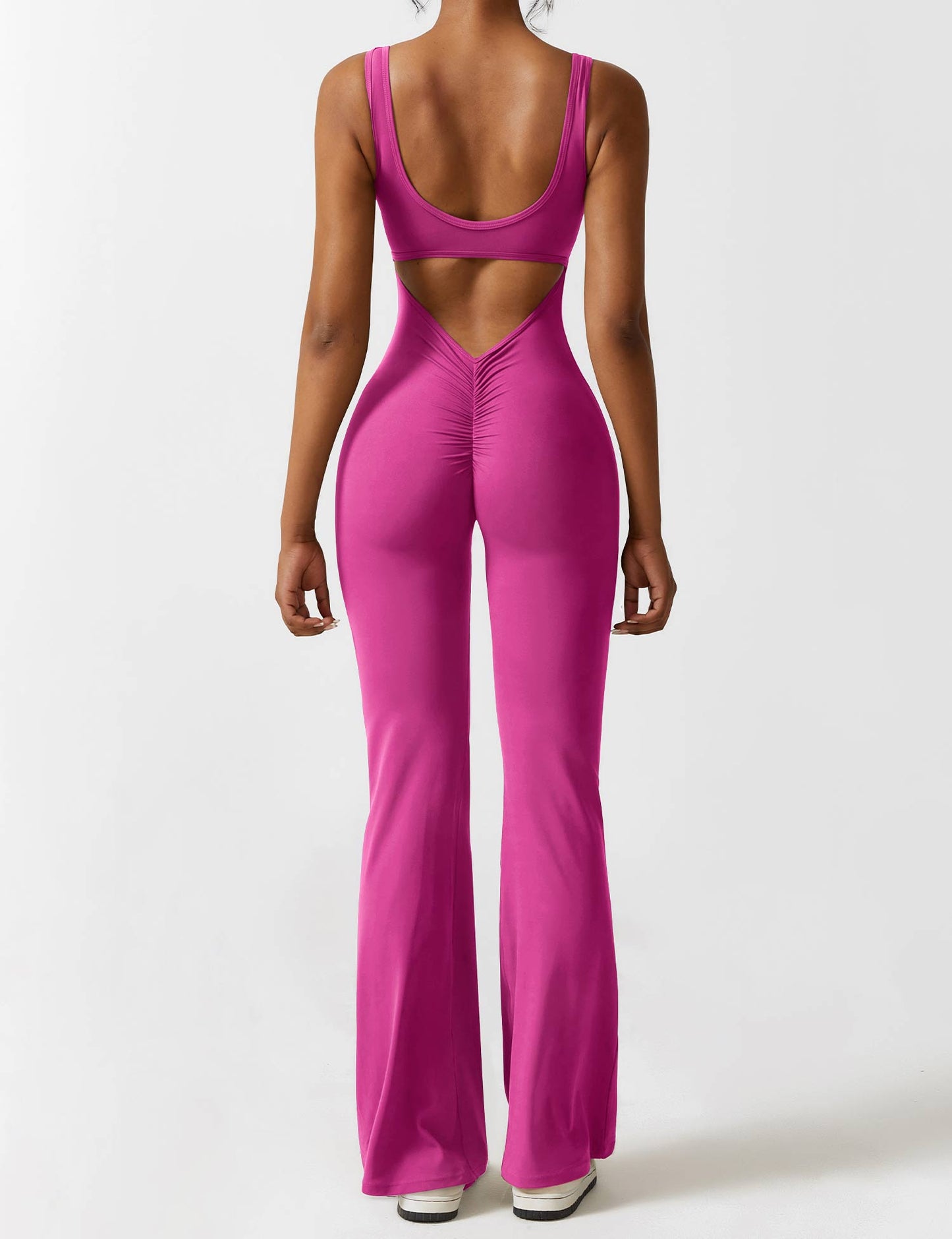 Tebeary V-Back Flared Jumpsuit