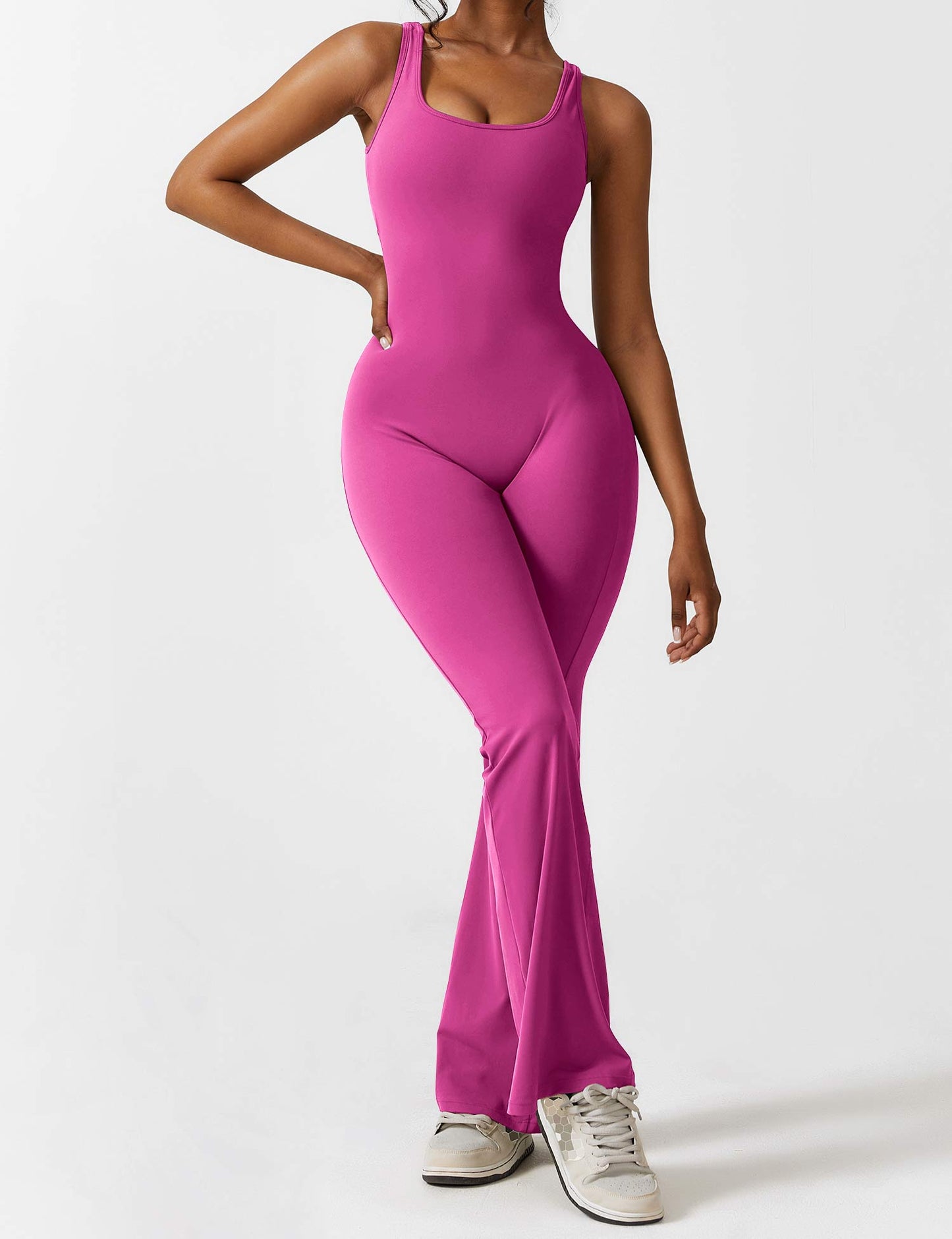 Tebeary V-Back Flared Jumpsuit