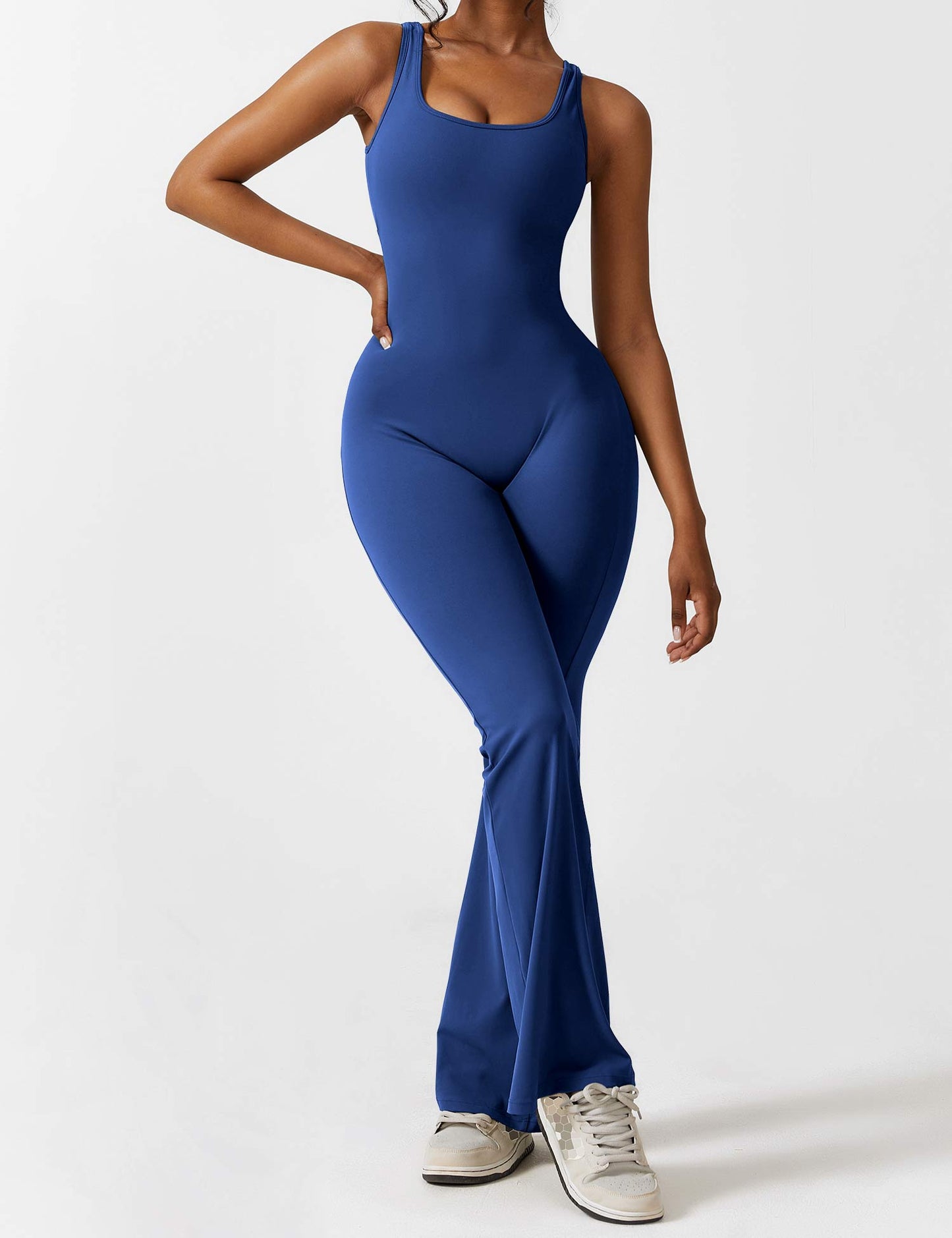 Tebeary V-Back Flared Jumpsuit