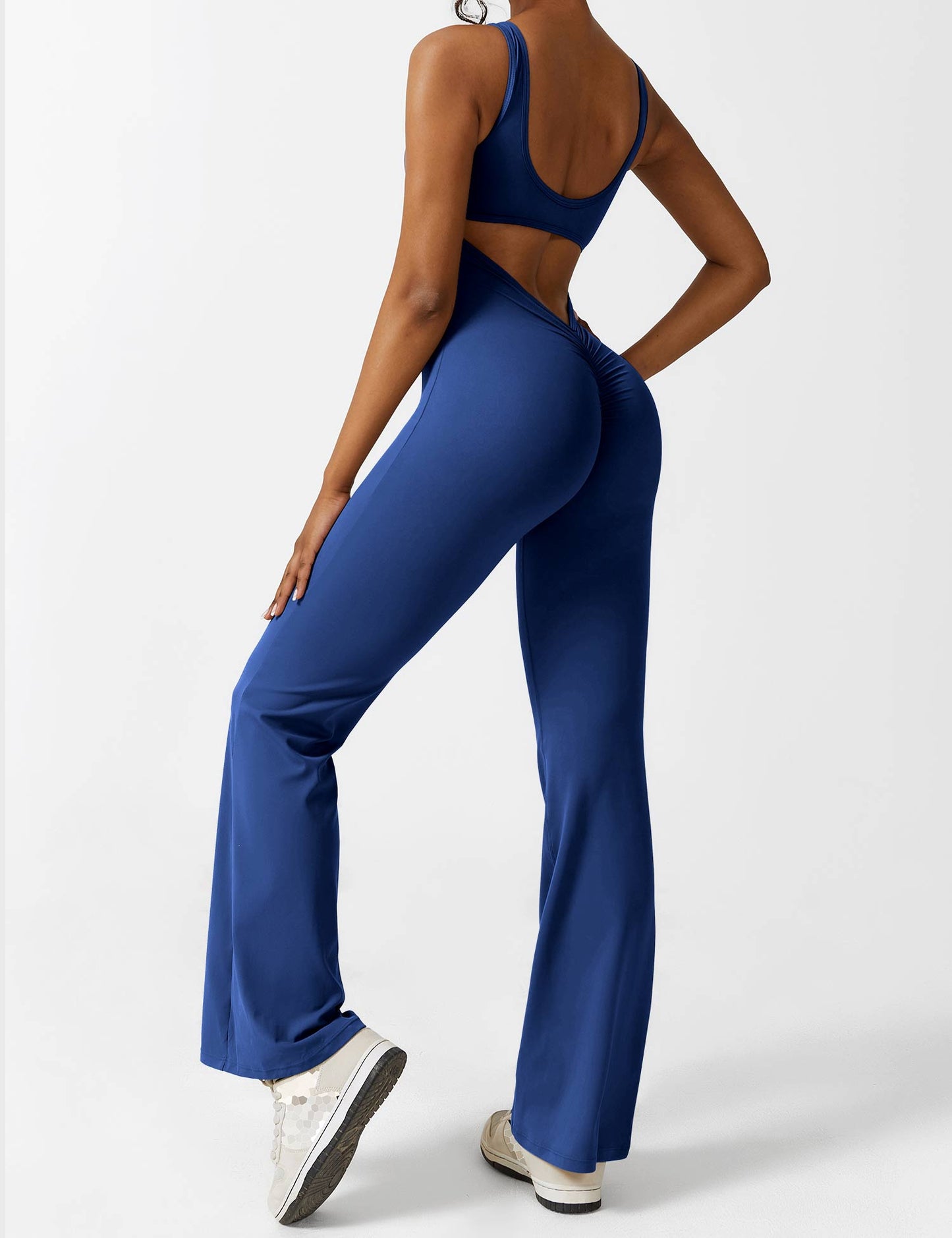 Tebeary V-Back Flared Jumpsuit