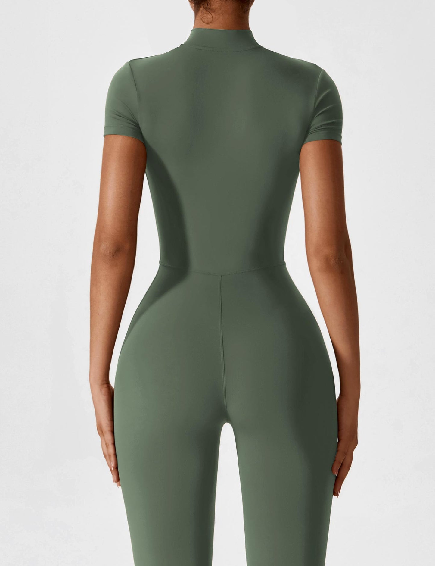 Tebeary Long Sleeve/ Short Sleeve Zipper Jumpsuit