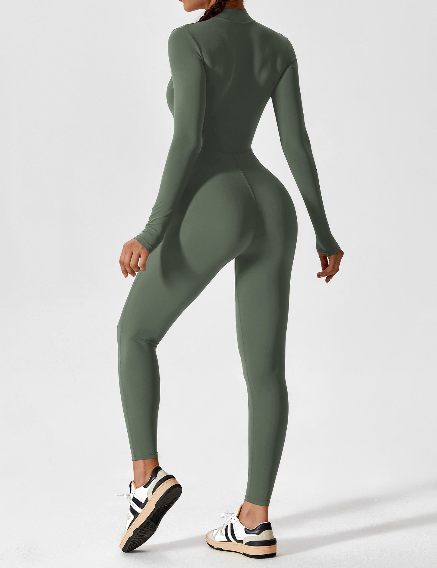 Tebeary Long Sleeve/ Short Sleeve Zipper Jumpsuit