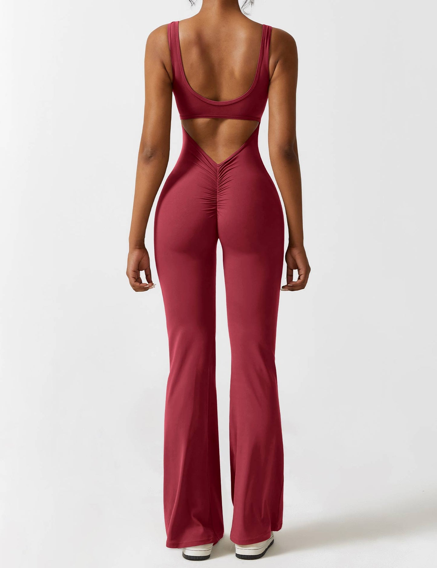 Tebeary V-Back Flared Jumpsuit