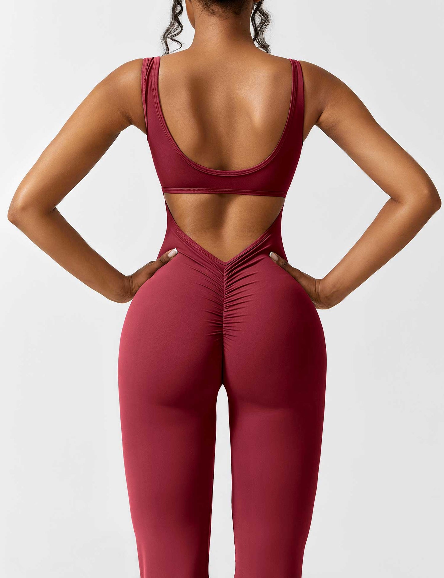 Tebeary V-Back Flared Jumpsuit