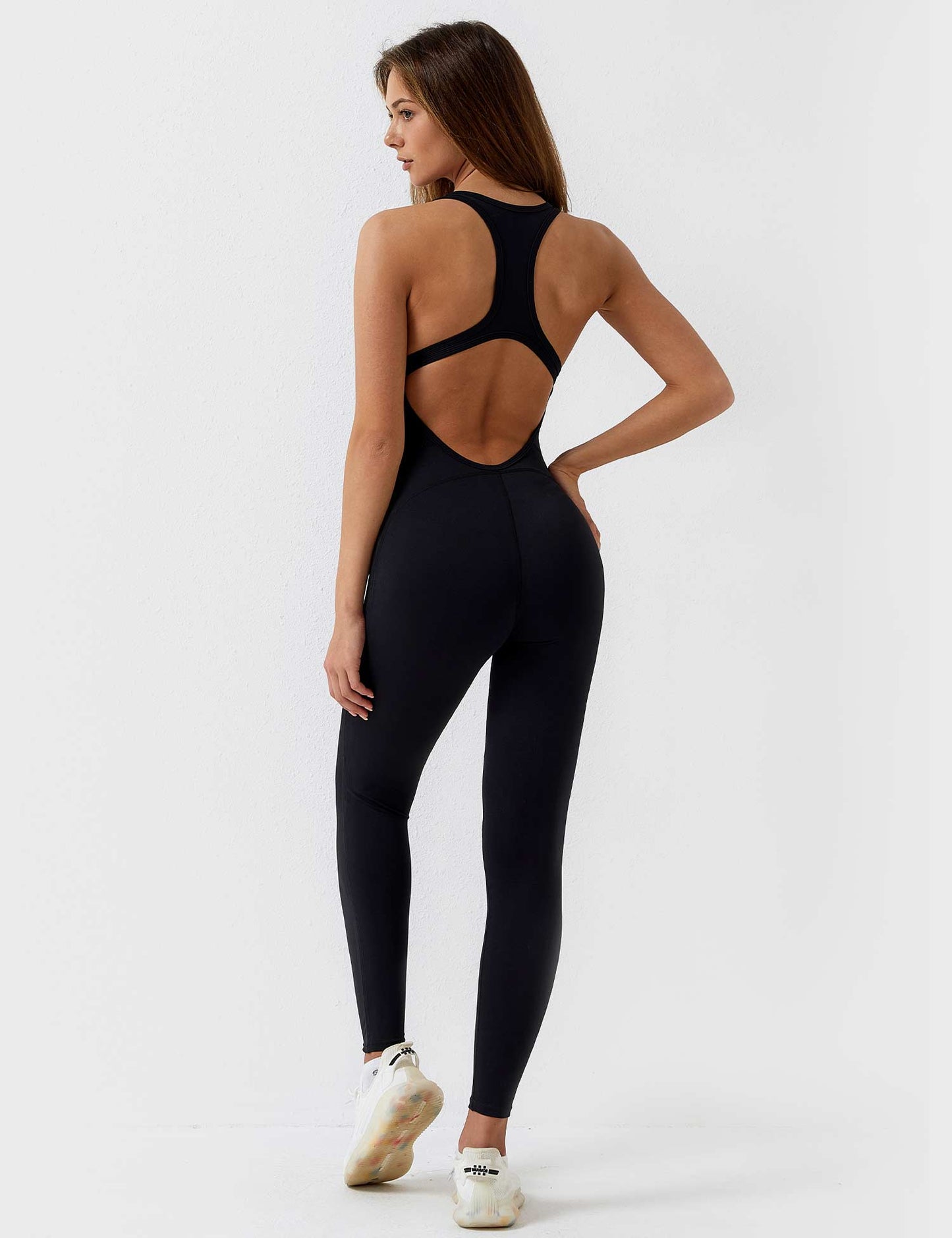 Tebeary U-Neck One-piece Backless Jumpsuit