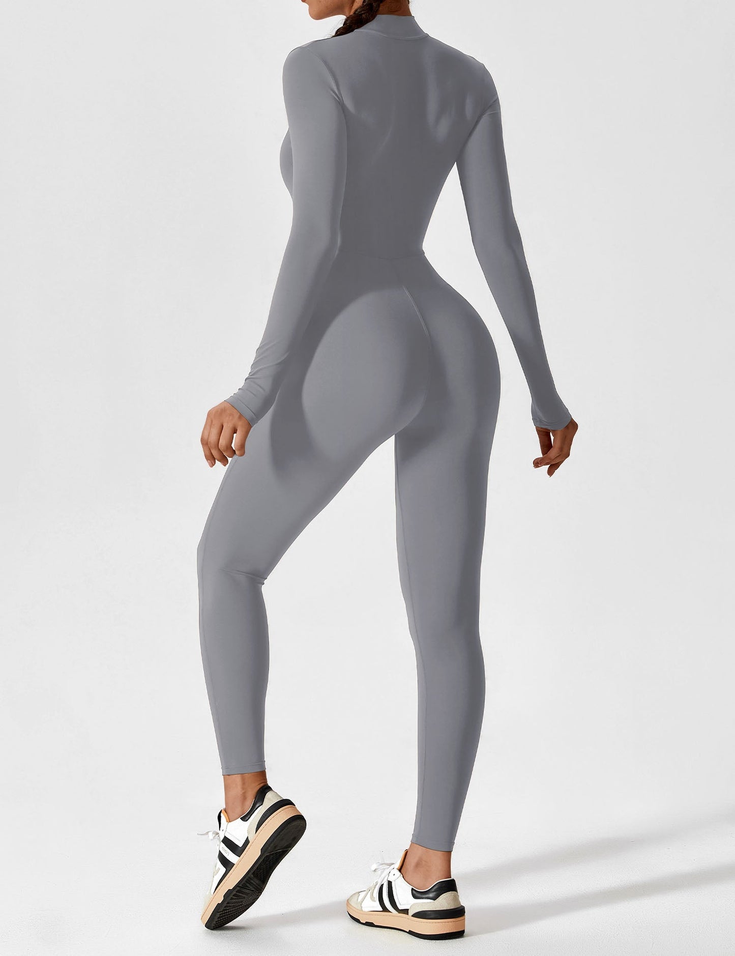 Tebeary Long Sleeve/ Short Sleeve Zipper Jumpsuit