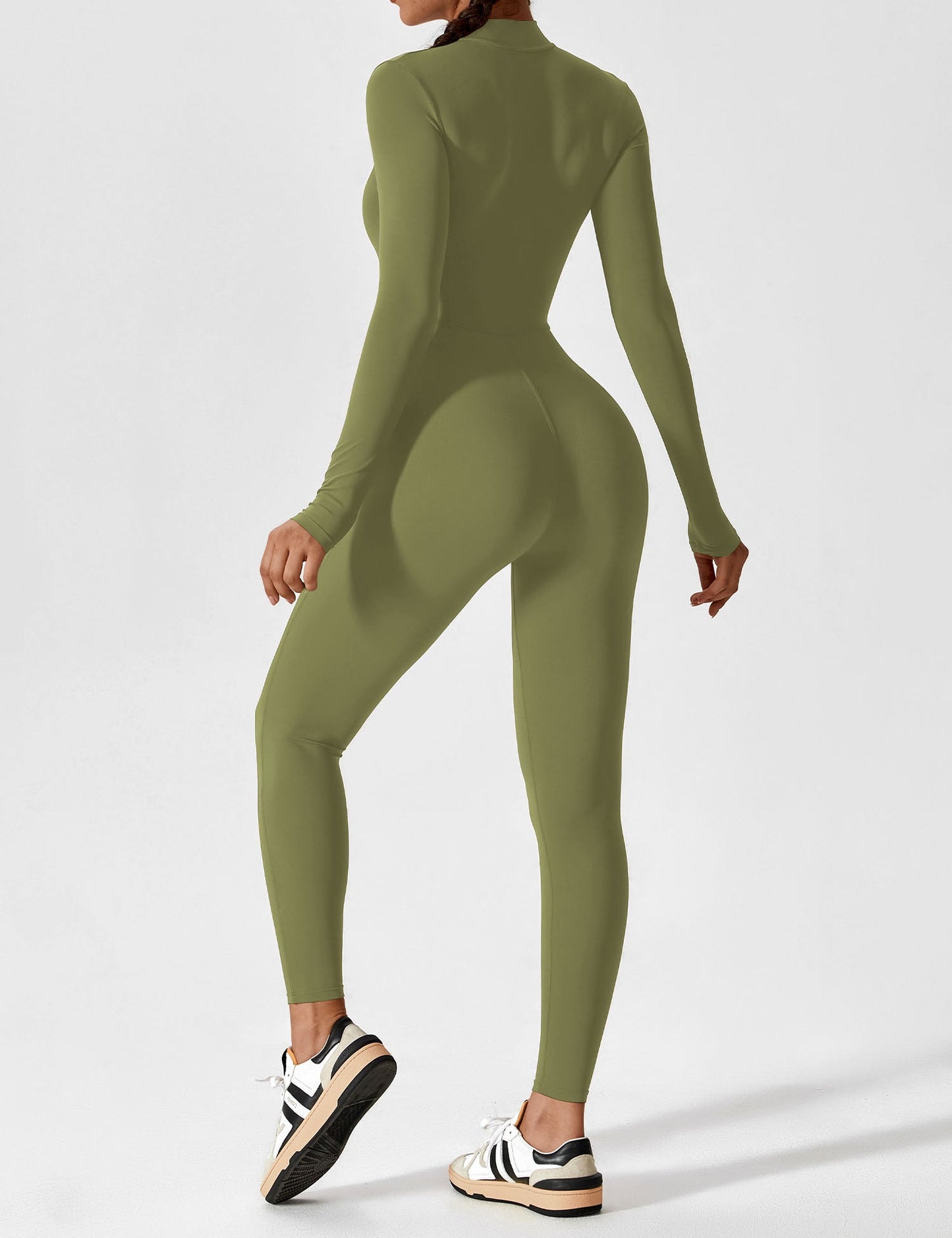 Tebeary Long Sleeve/ Short Sleeve Zipper Jumpsuit