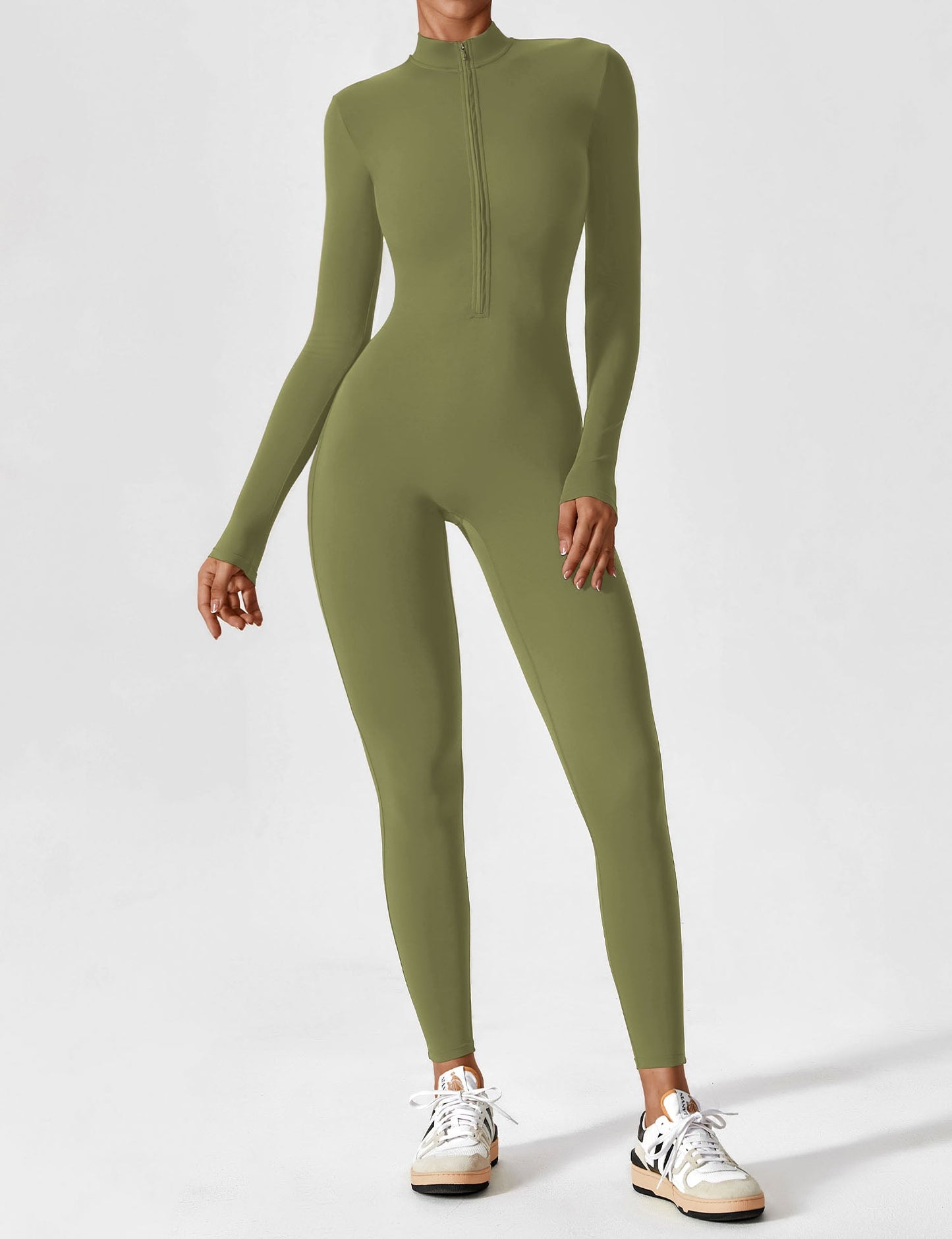 Tebeary Long Sleeve/ Short Sleeve Zipper Jumpsuit