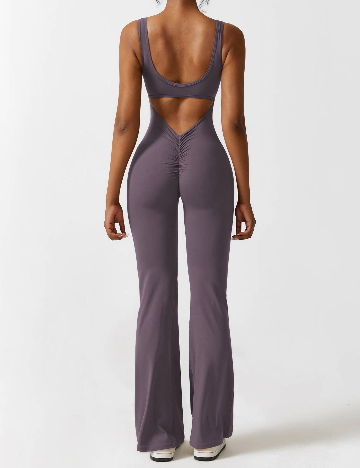 Tebeary V-Back Flared Jumpsuit