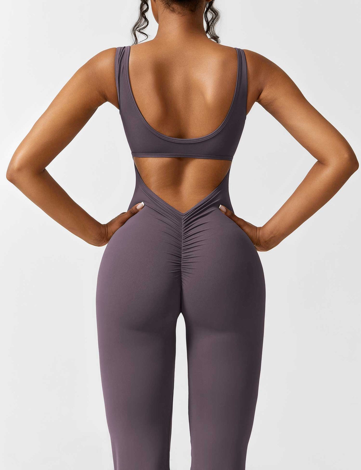 Tebeary V-Back Flared Jumpsuit