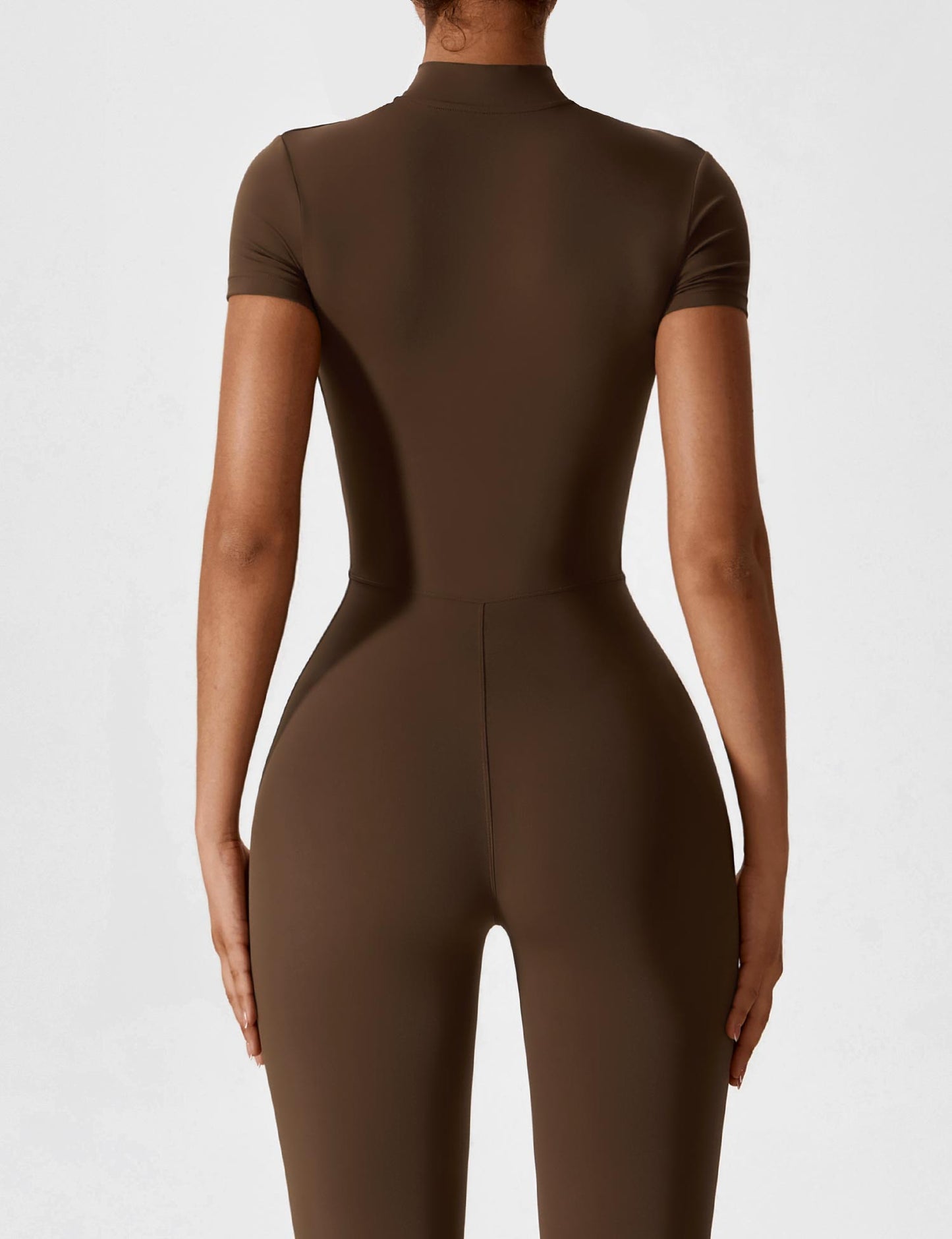 Tebeary Long Sleeve/ Short Sleeve Zipper Jumpsuit