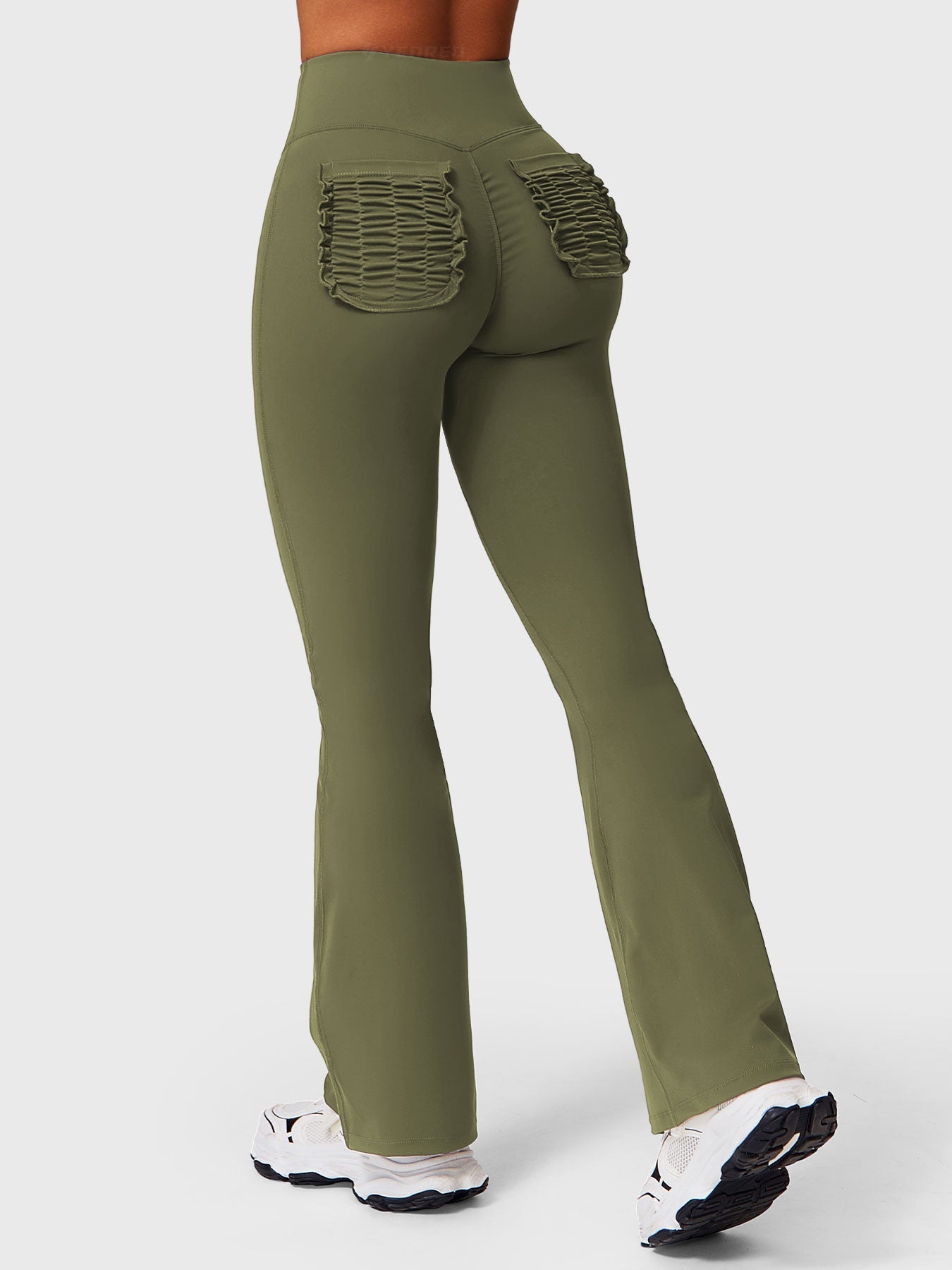 Tebeary Dosa Ruffle Pocket Flare Leggings
