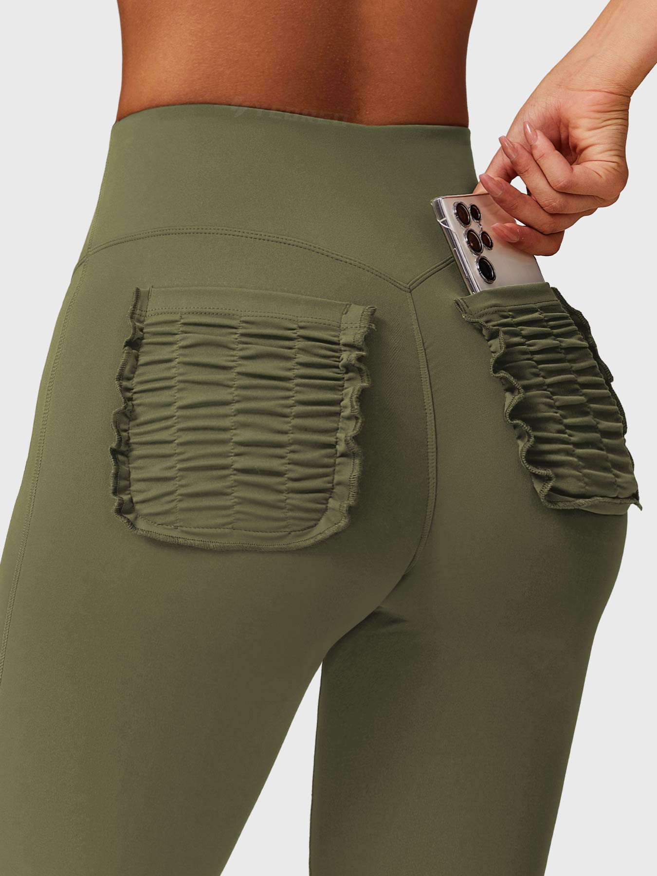 Tebeary Dosa Ruffle Pocket Flare Leggings