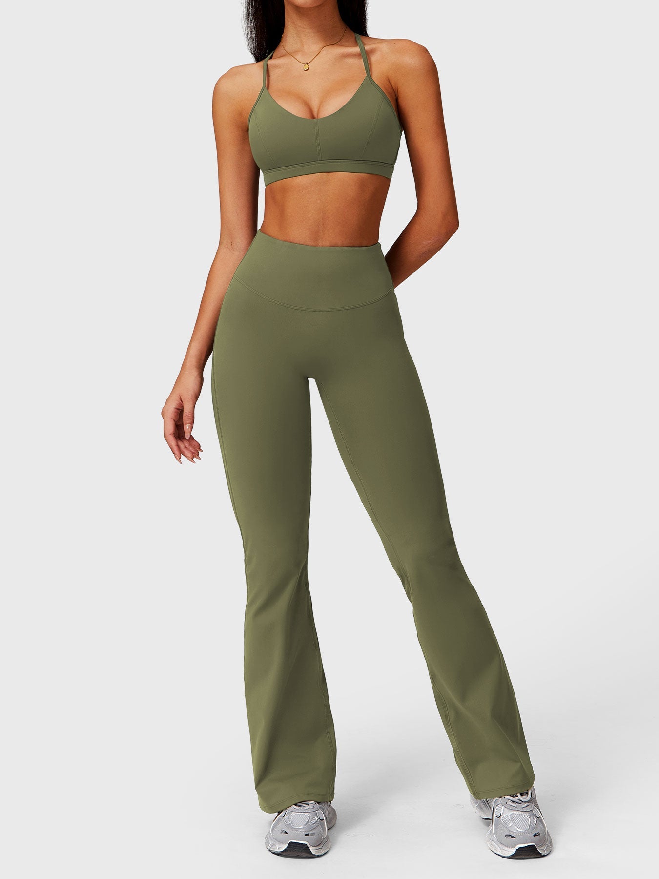 Tebeary Dosa Ruffle Pocket Flare Leggings