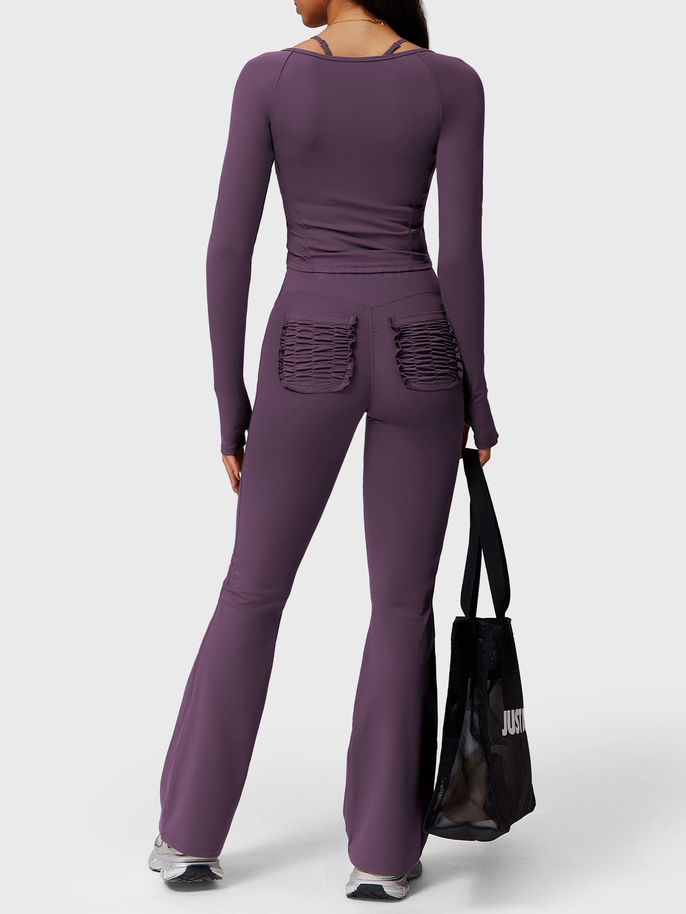 Tebeary Dosa Ruffle Pocket Flare Leggings