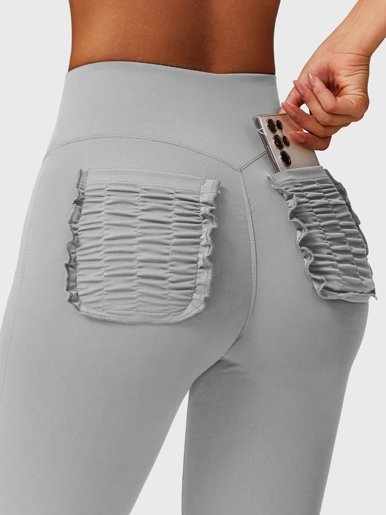 Tebeary Dosa Ruffle Pocket Flare Leggings