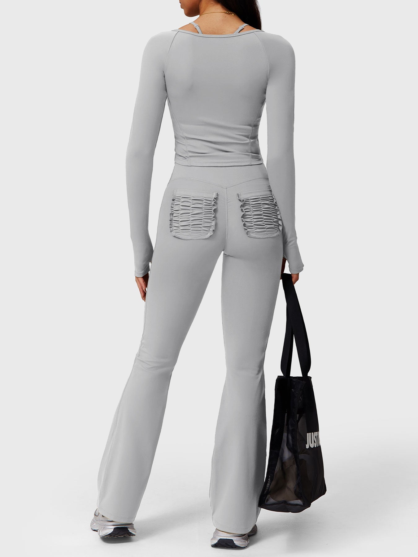 Tebeary Dosa Ruffle Pocket Flare Leggings