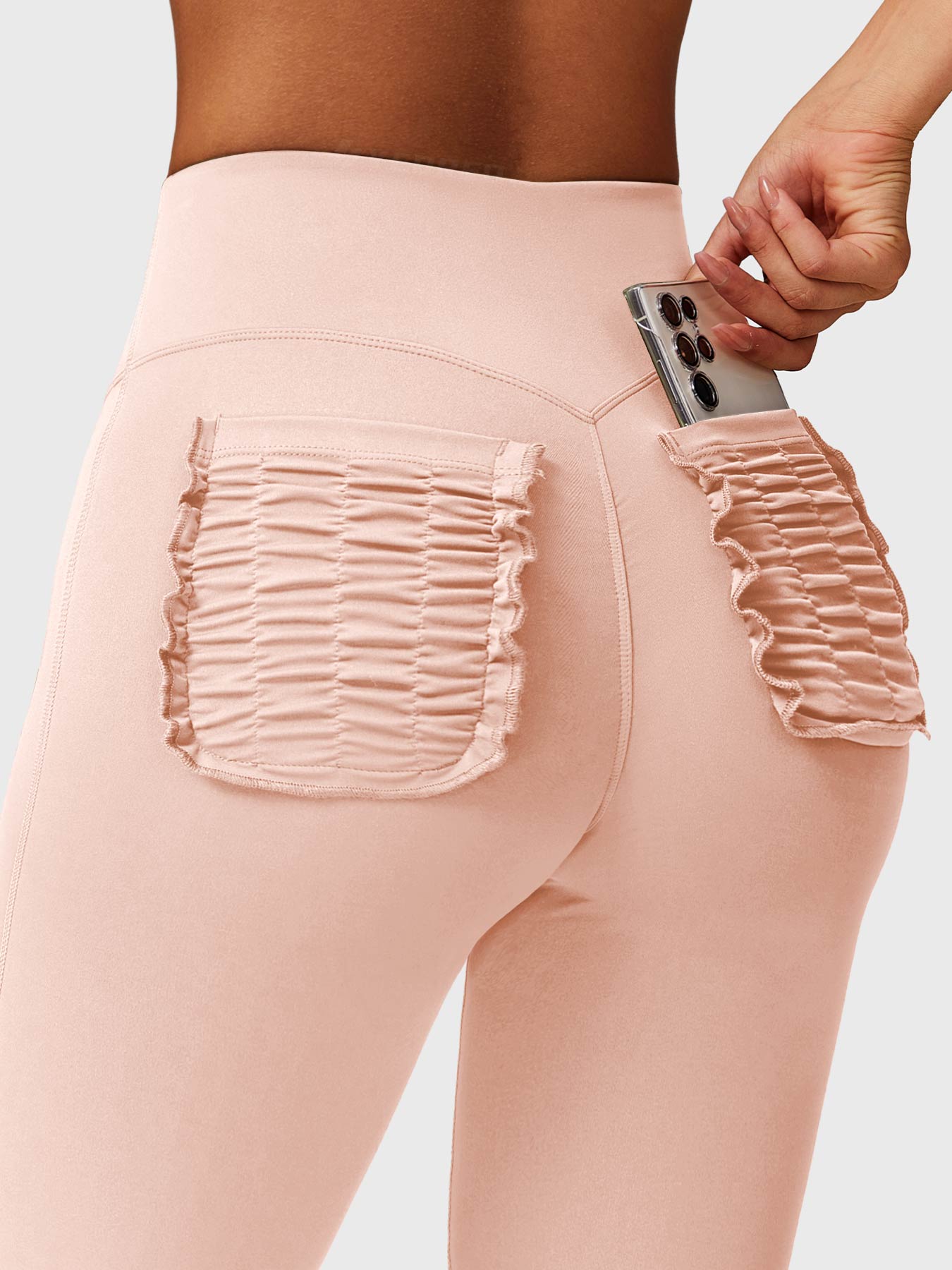 Tebeary Dosa Ruffle Pocket Flare Leggings