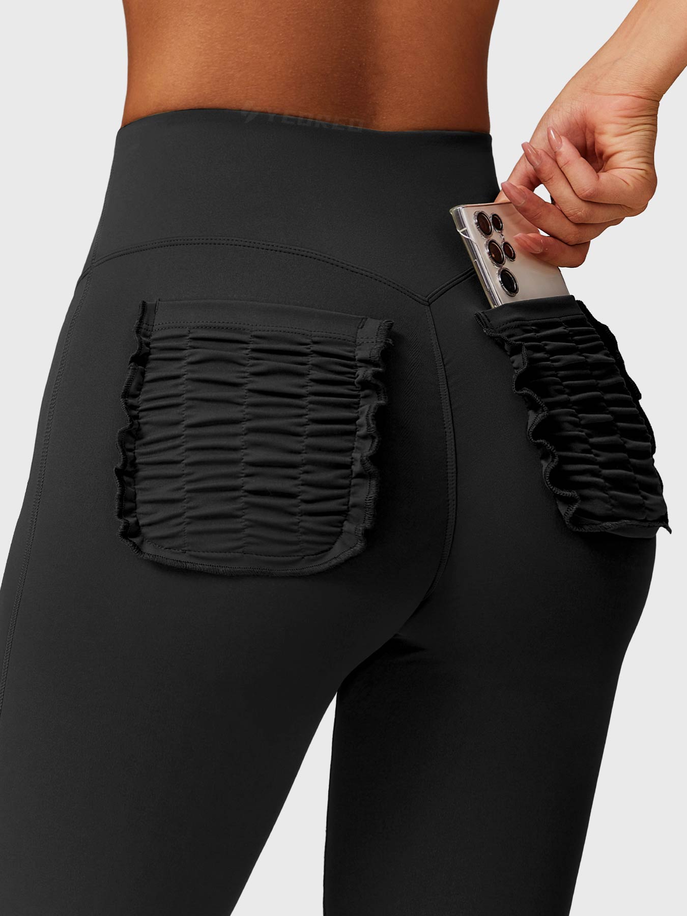 Tebeary Dosa Ruffle Pocket Flare Leggings