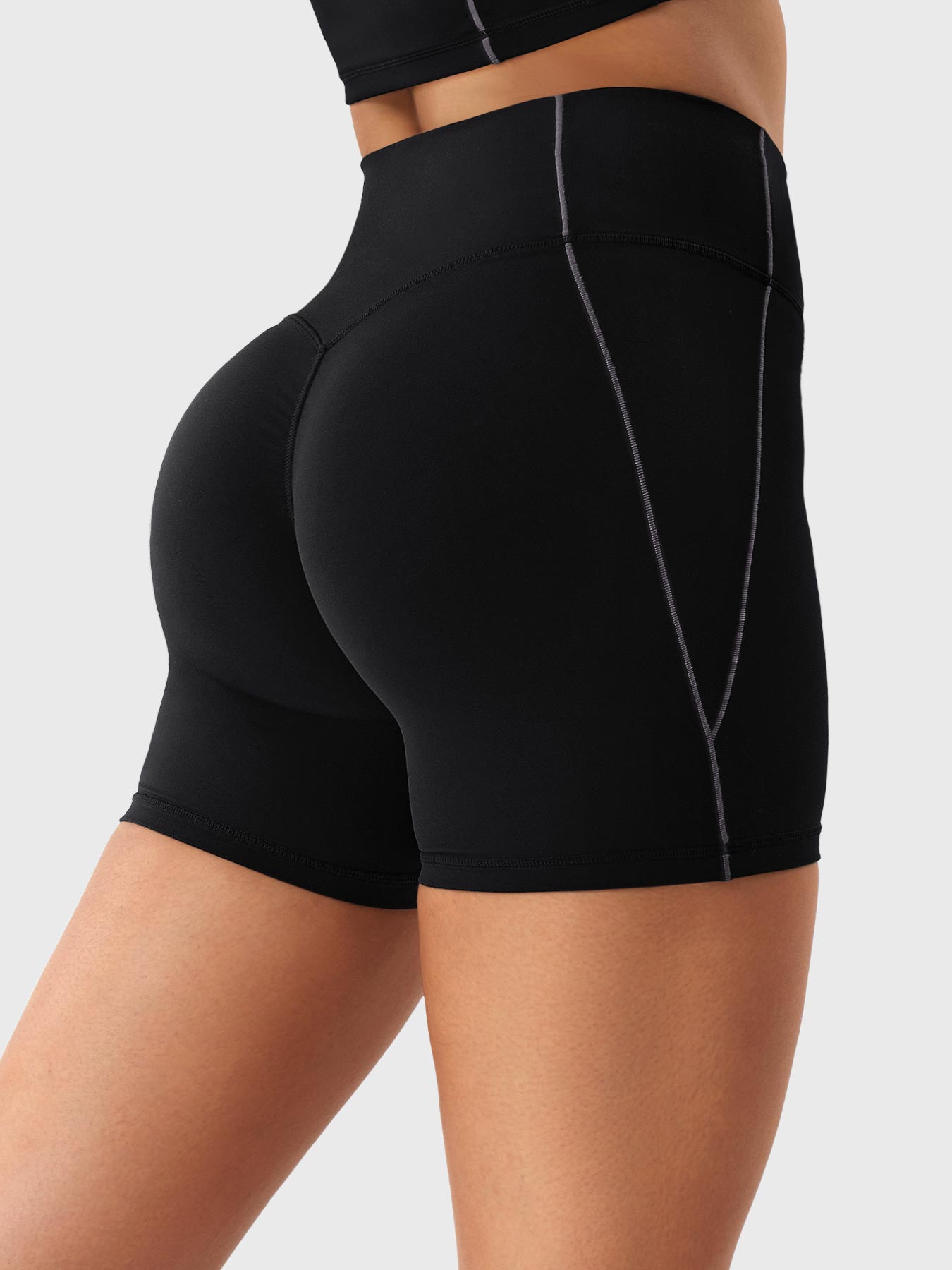 Tebeary Clementine Half Zip Crop Top Shorts Sets
